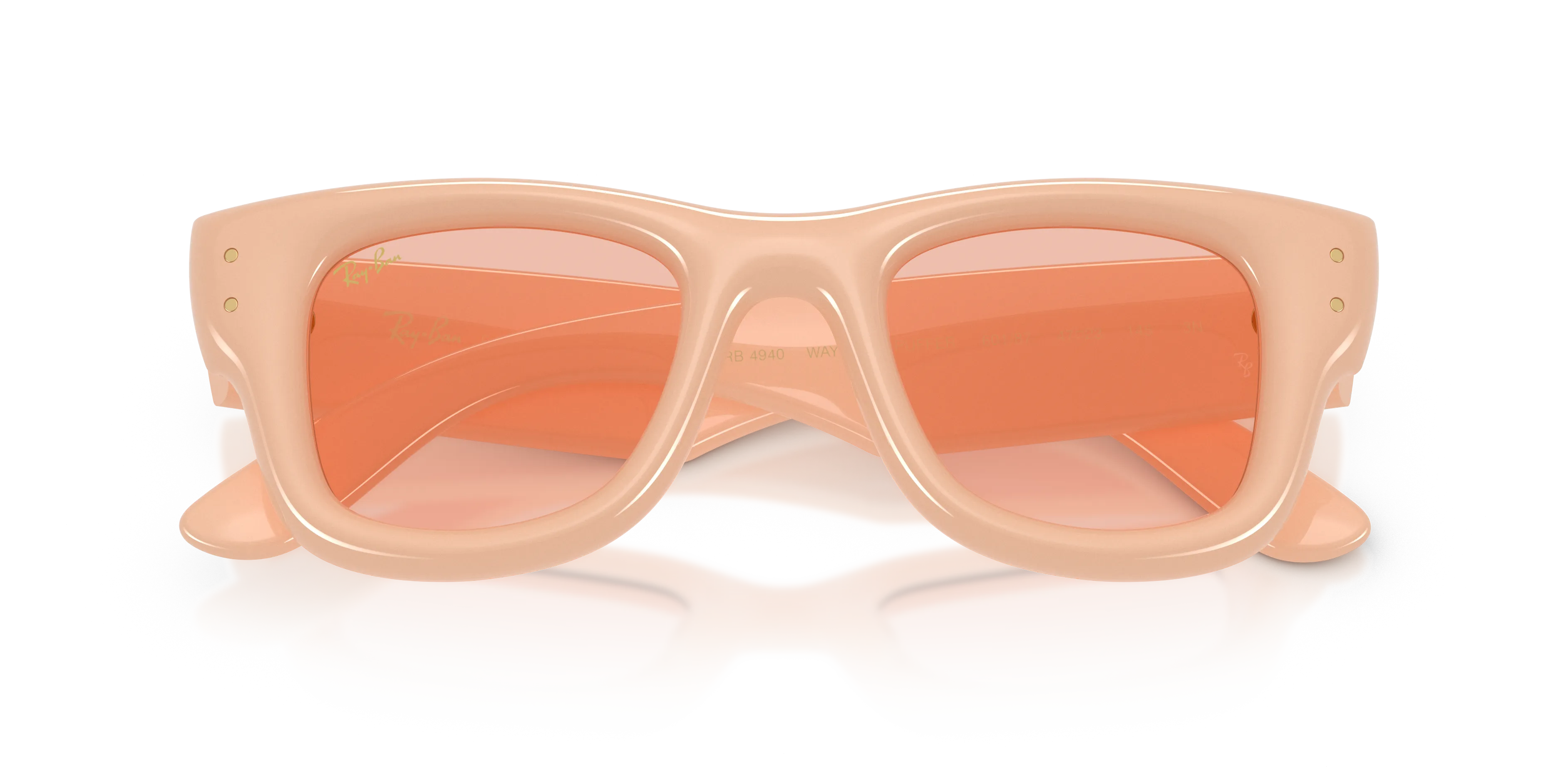 Ray - Ban RB4940 WAYFARER PUFFER 687584 Occhiali da sole Nylon Beige Rosa Squadrata Normale - immagine 2