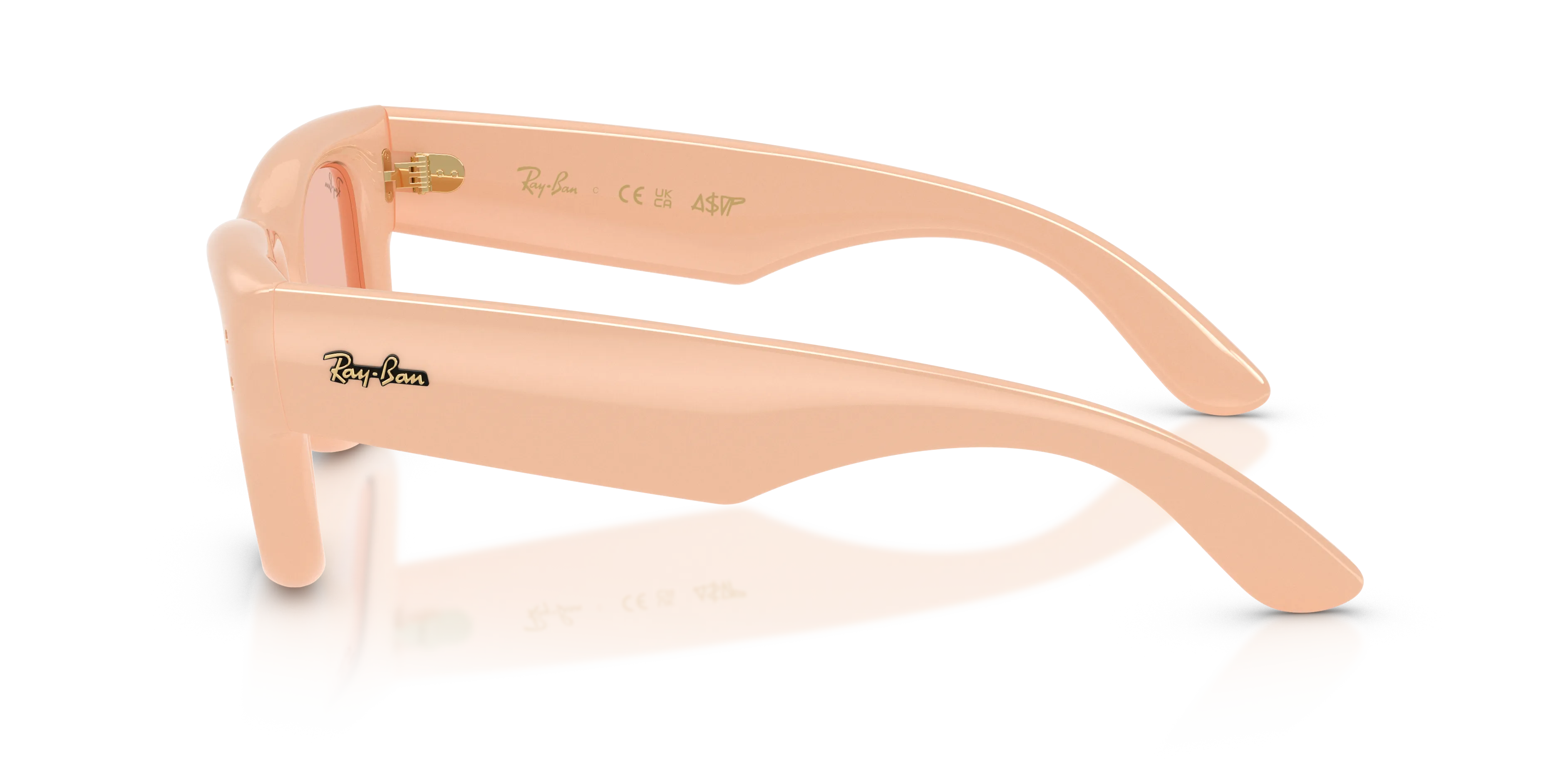Ray - Ban RB4940 WAYFARER PUFFER 687584 Occhiali da sole Nylon Beige Rosa Squadrata Normale - immagine 4