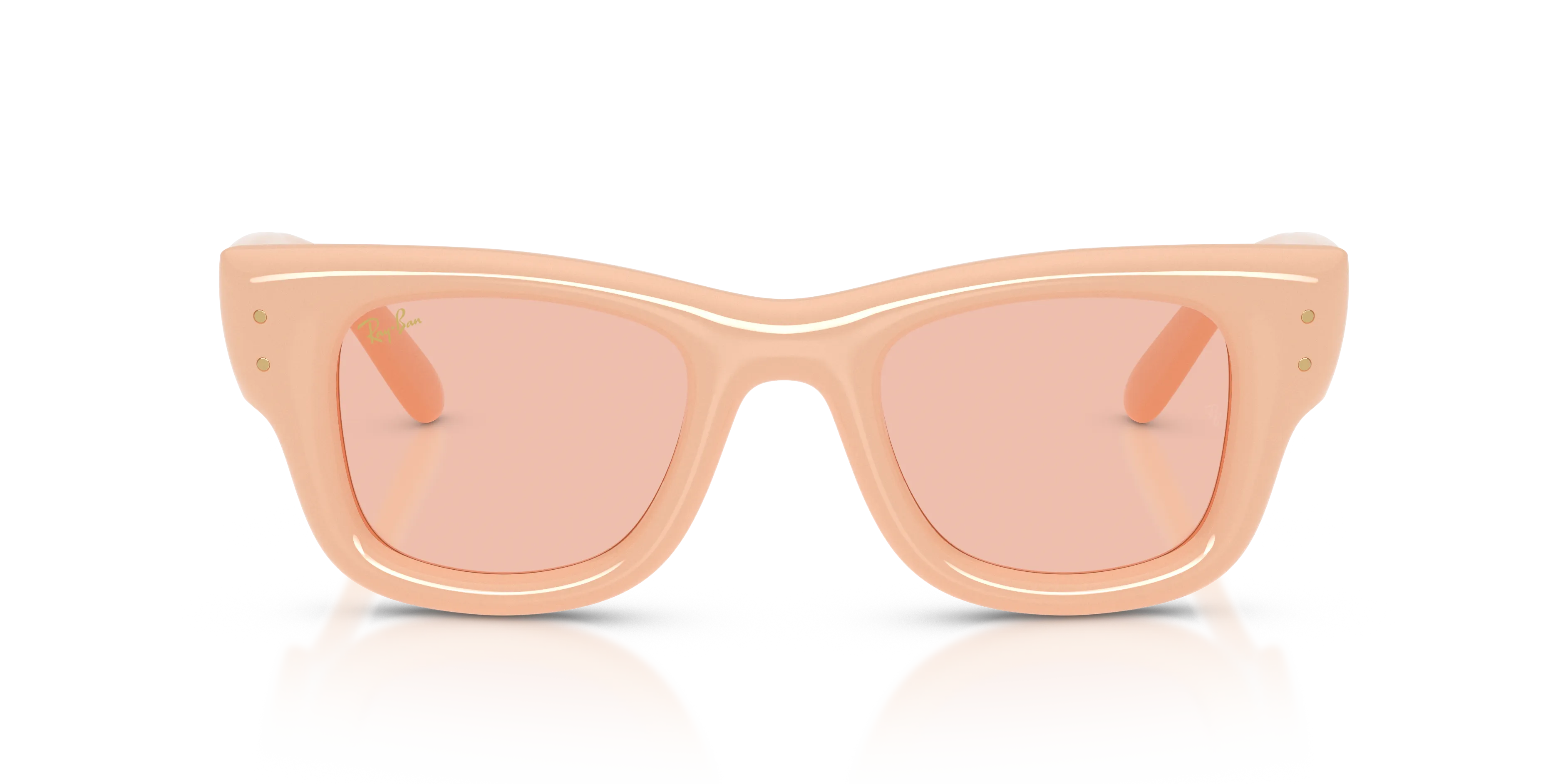 Ray - Ban RB4940 WAYFARER PUFFER 687584 Occhiali da sole Nylon Beige Rosa Squadrata Normale - immagine 3
