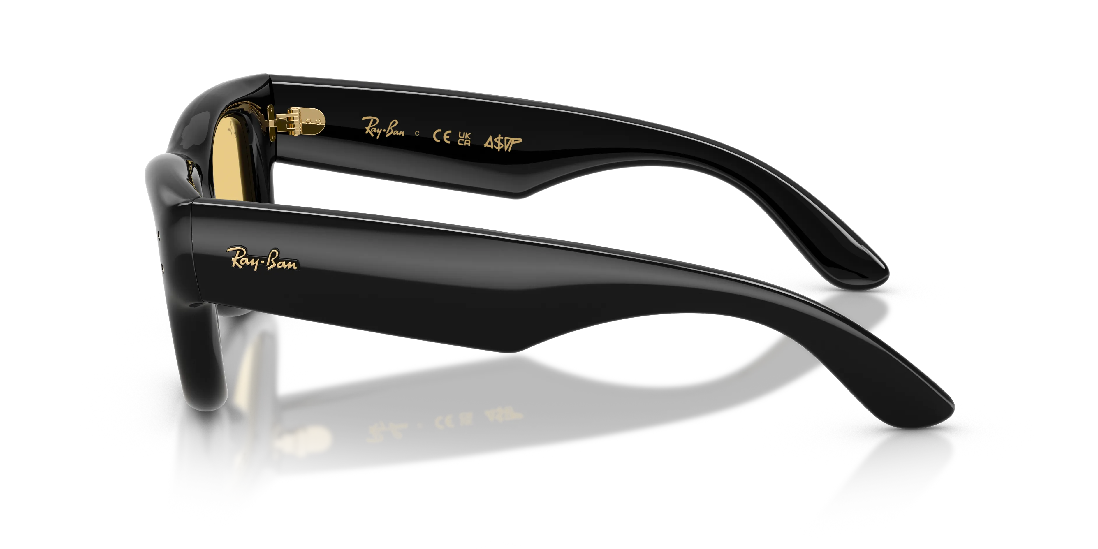 Ray - Ban RB4940 WAYFARER PUFFER 601/85 Occhiali da sole Nylon Nero Giallo Squadrata Normale - immagine 4