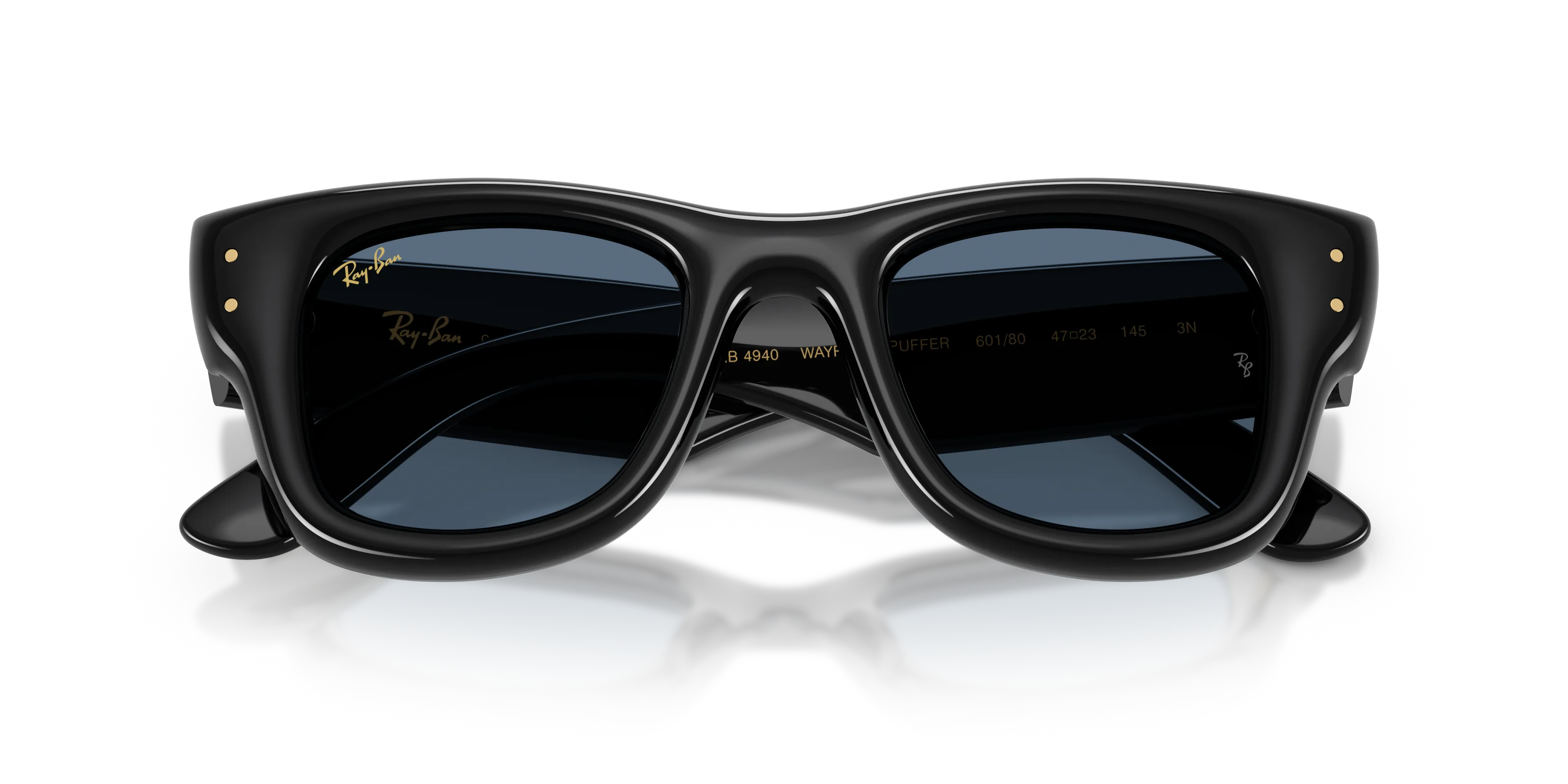 Ray - Ban RB4940 WAYFARER PUFFER 601/80 Occhiali da sole Nylon Nero Blu Squadrata Normale - immagine 2