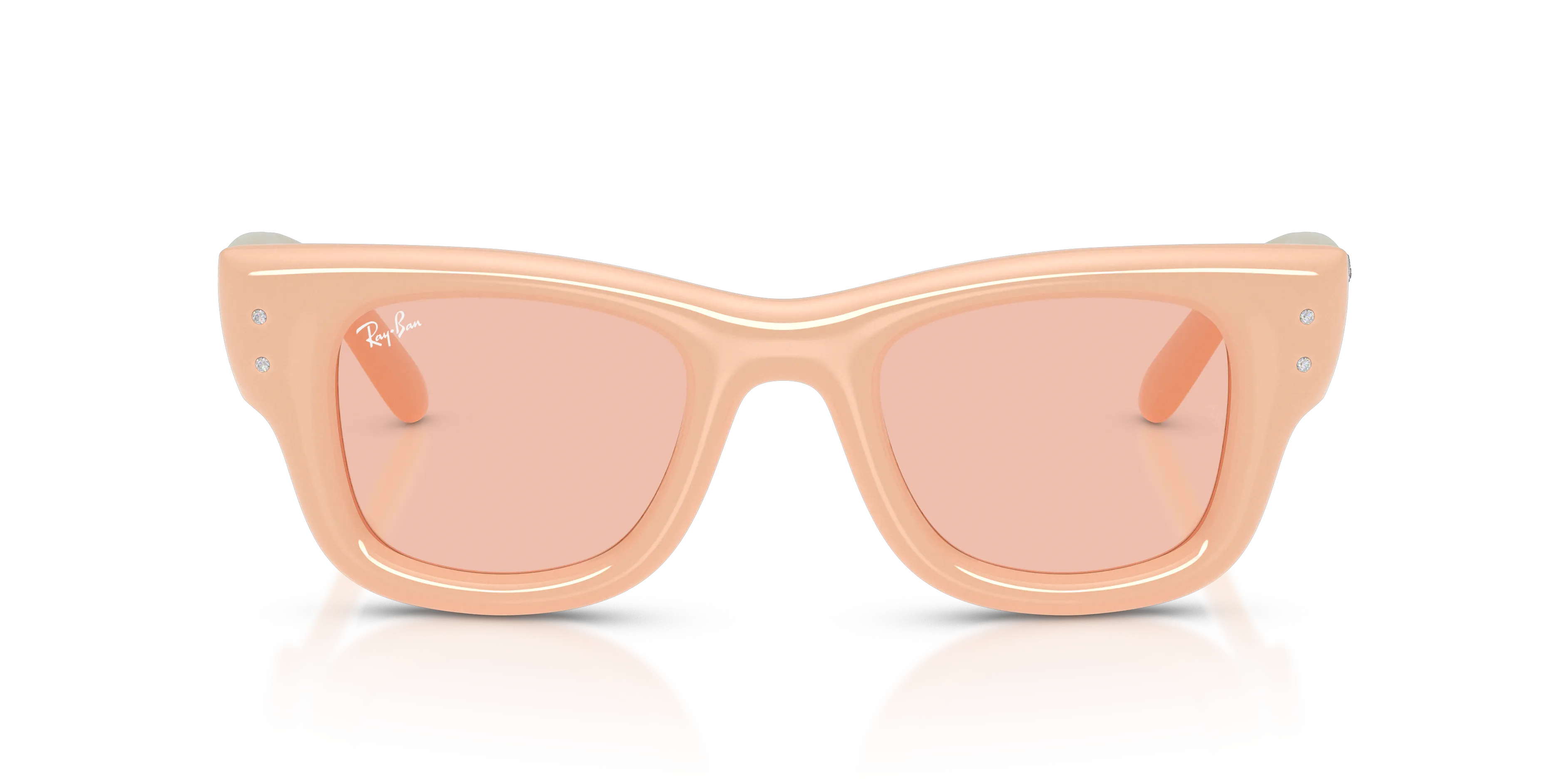 Ray - Ban RB4940B WAYFARER PUFFER 688884 Occhiali da sole Nylon Beige Rosa Squadrata Normale - immagine 3