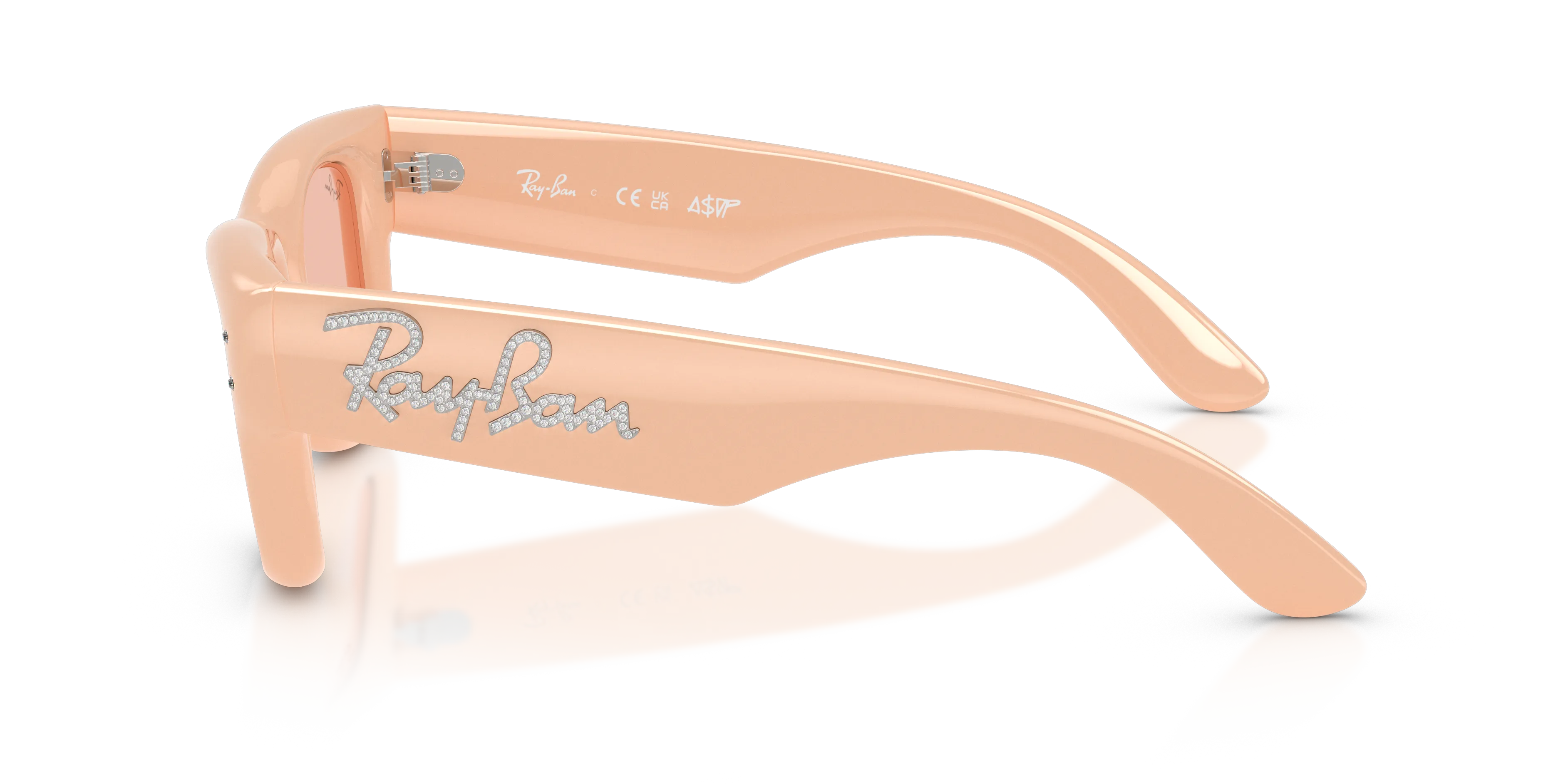 Ray - Ban RB4940B WAYFARER PUFFER 688884 Occhiali da sole Nylon Beige Rosa Squadrata Normale - immagine 4