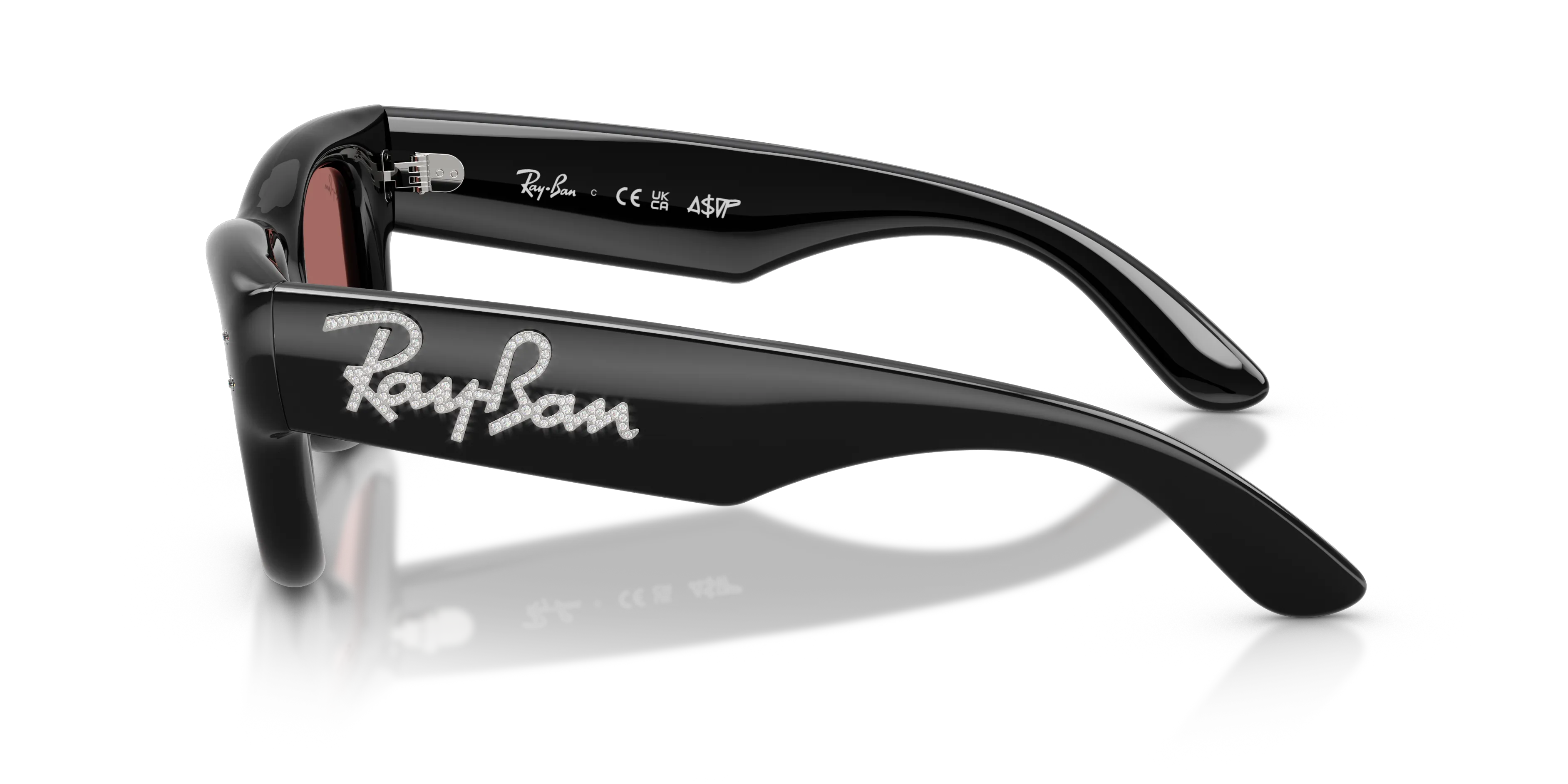 Ray - Ban RB4940B WAYFARER PUFFER 686485 Occhiali da sole Nylon Nero Viola Squadrata Normale - immagine 4