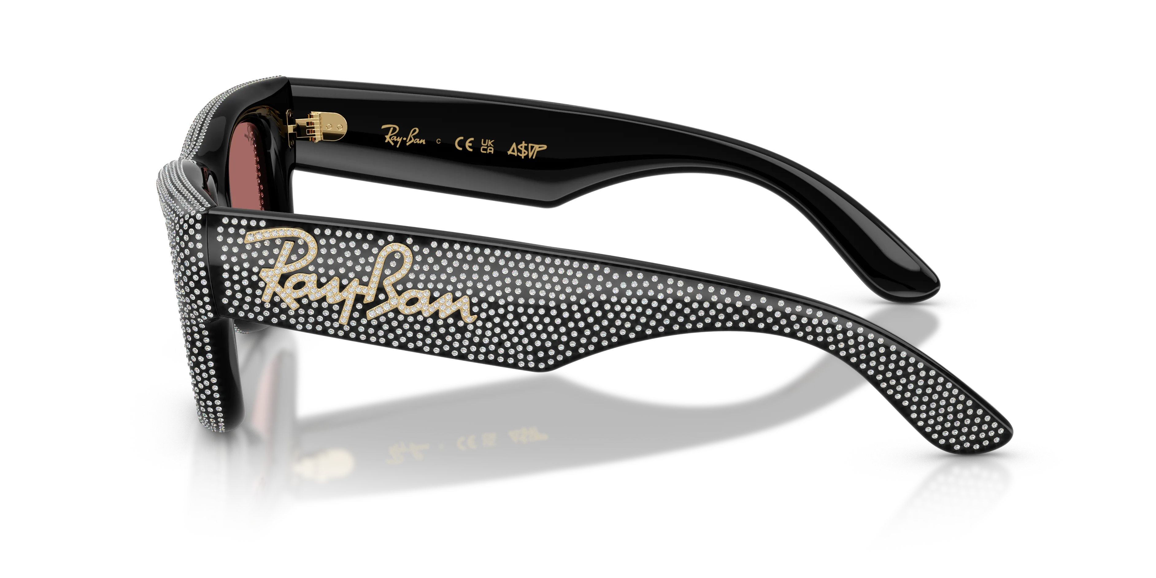 Ray - Ban RB4940BP WAYFARER PUFFER 686585 Occhiali da sole Nylon Nero Viola Squadrata Normale - immagine 4