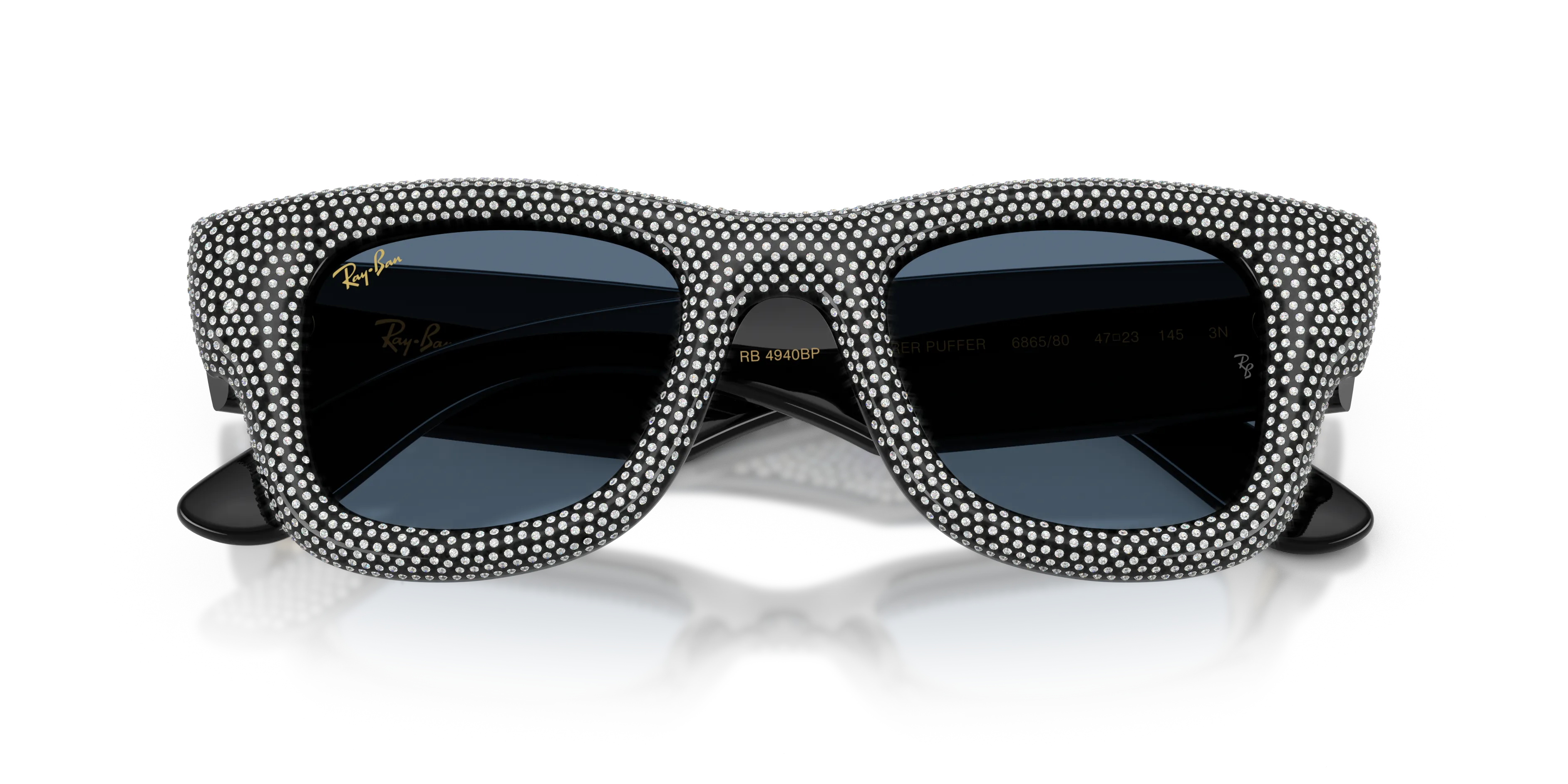 Ray - Ban RB4940BP WAYFARER PUFFER 686580 Occhiali da sole Nylon Nero Blu Squadrata Normale - immagine 2
