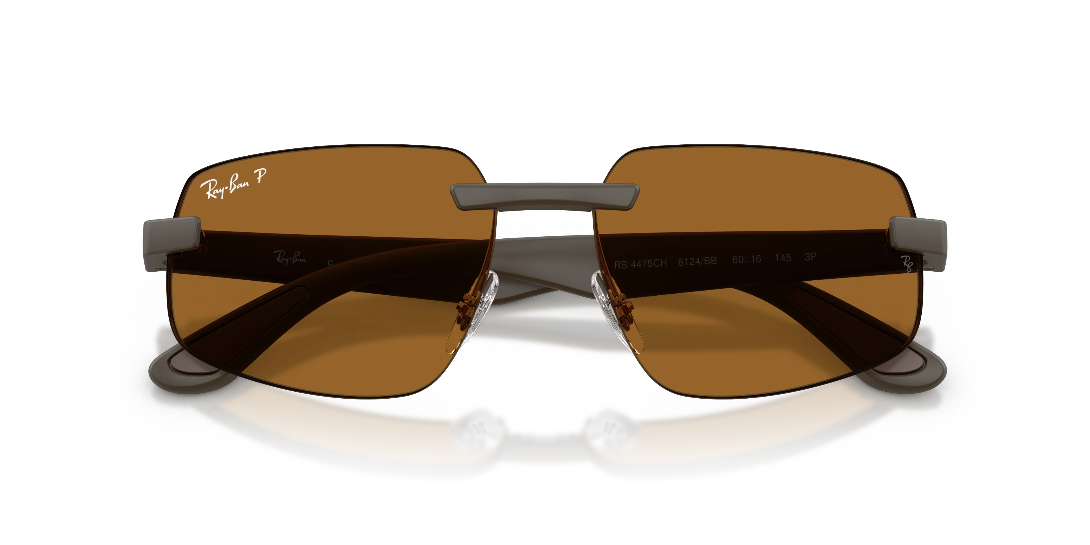 Ray - Ban RB4475CH 6124BB Occhiali da sole Peek Marrone [""] Geometrica Polarizzata - immagine 2