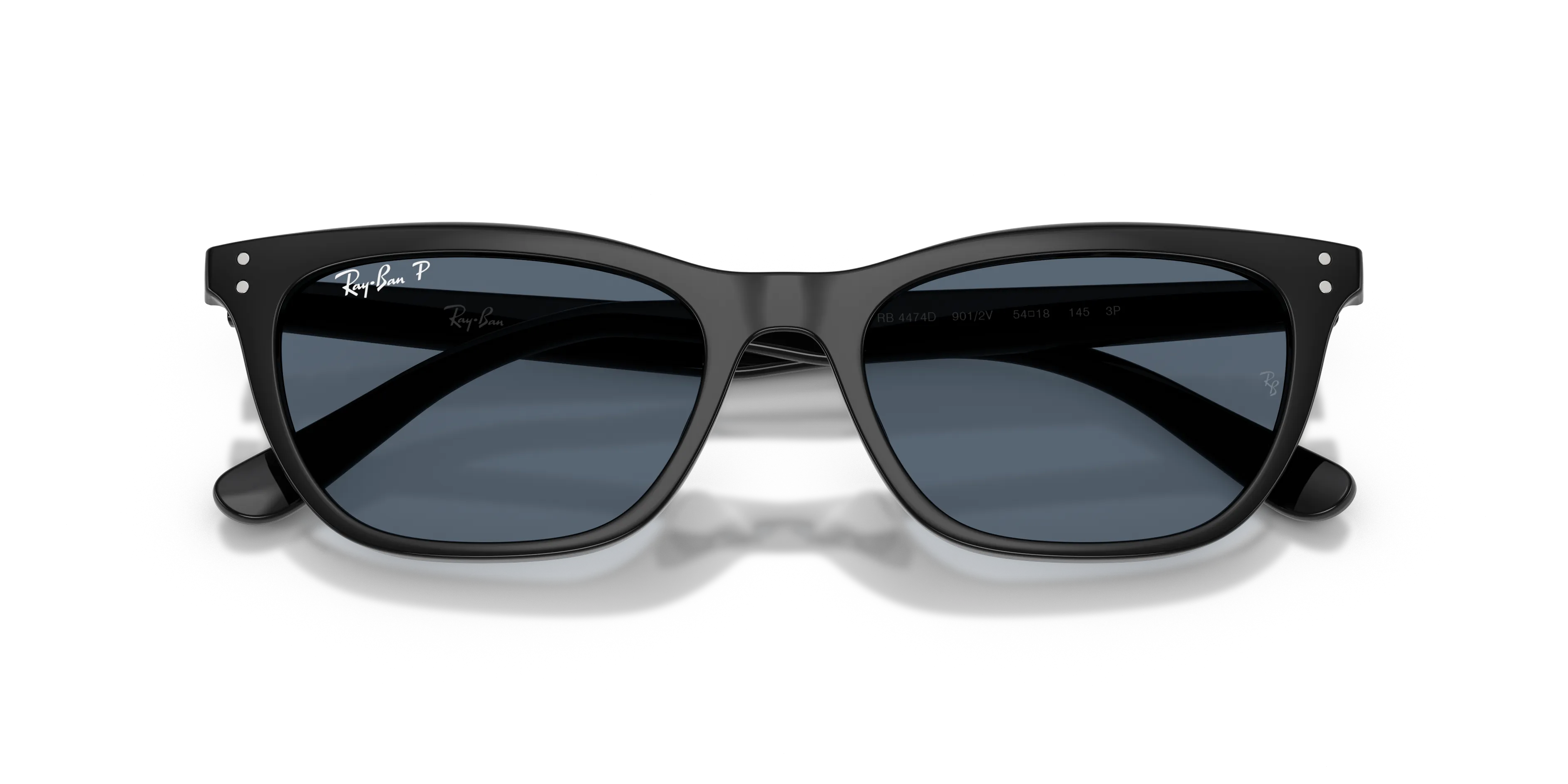 Ray - Ban RB4474D 901/2V Occhiali da sole Acetato Nero Blu Geometrica Polarizzata - immagine 2