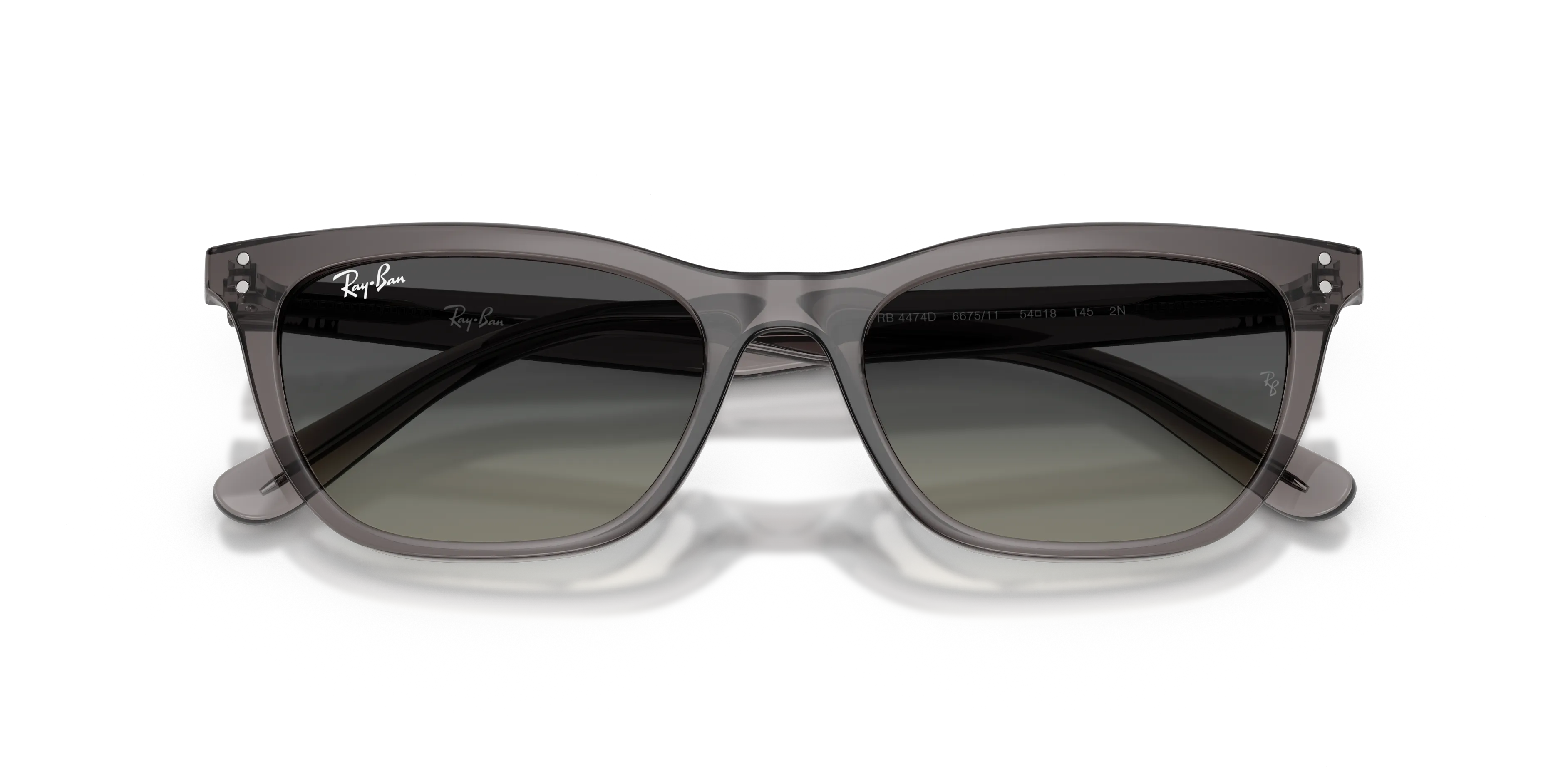 Ray - Ban RB4474D 667511 Occhiali da sole Acetato Grigio Grigio Geometrica Normale Sfumato - immagine 2