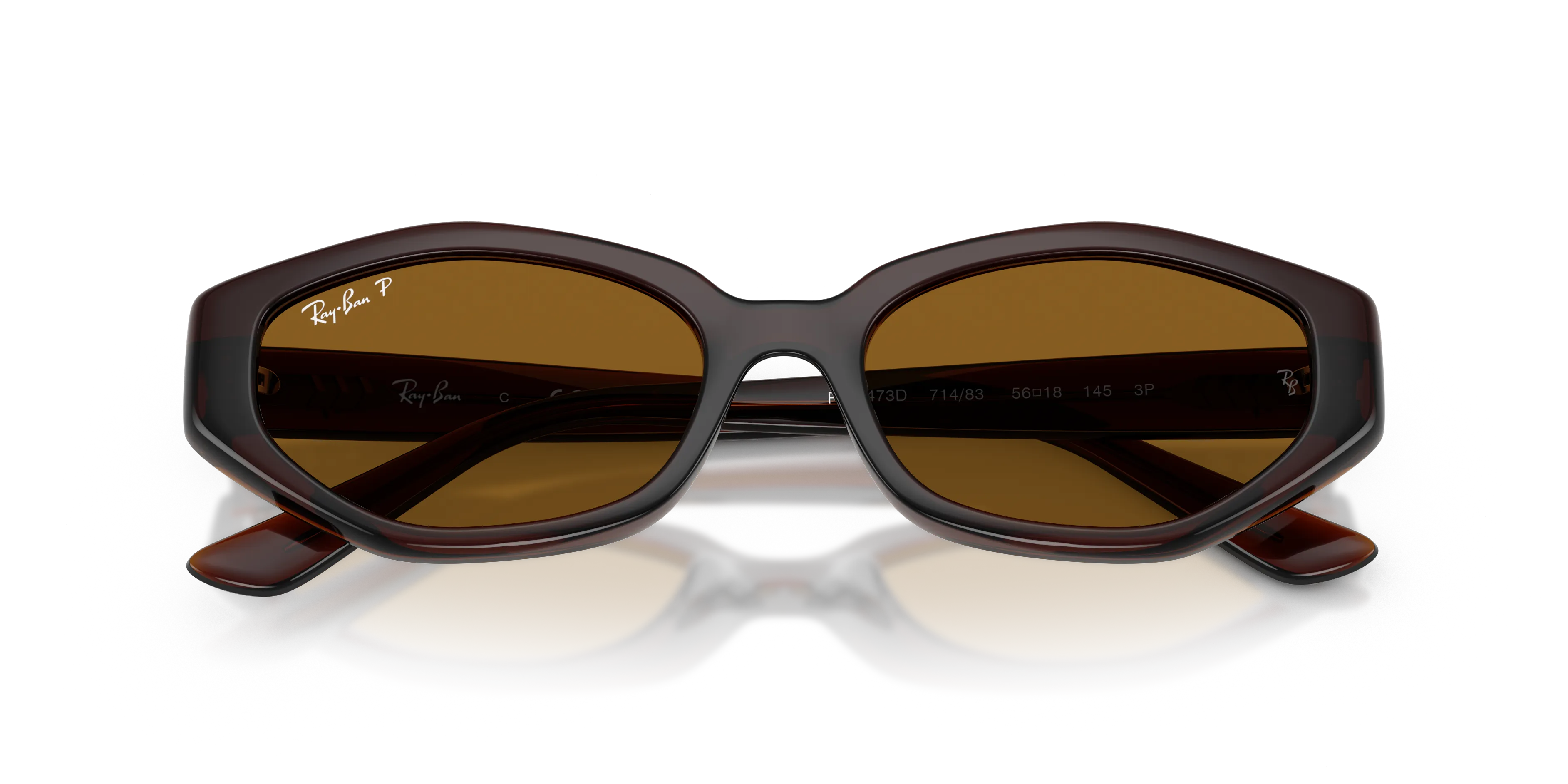 Ray - Ban RB4473D 714/83 Occhiali da sole Iniettato Marrone Marrone Geometrica Polarizzata - immagine 2
