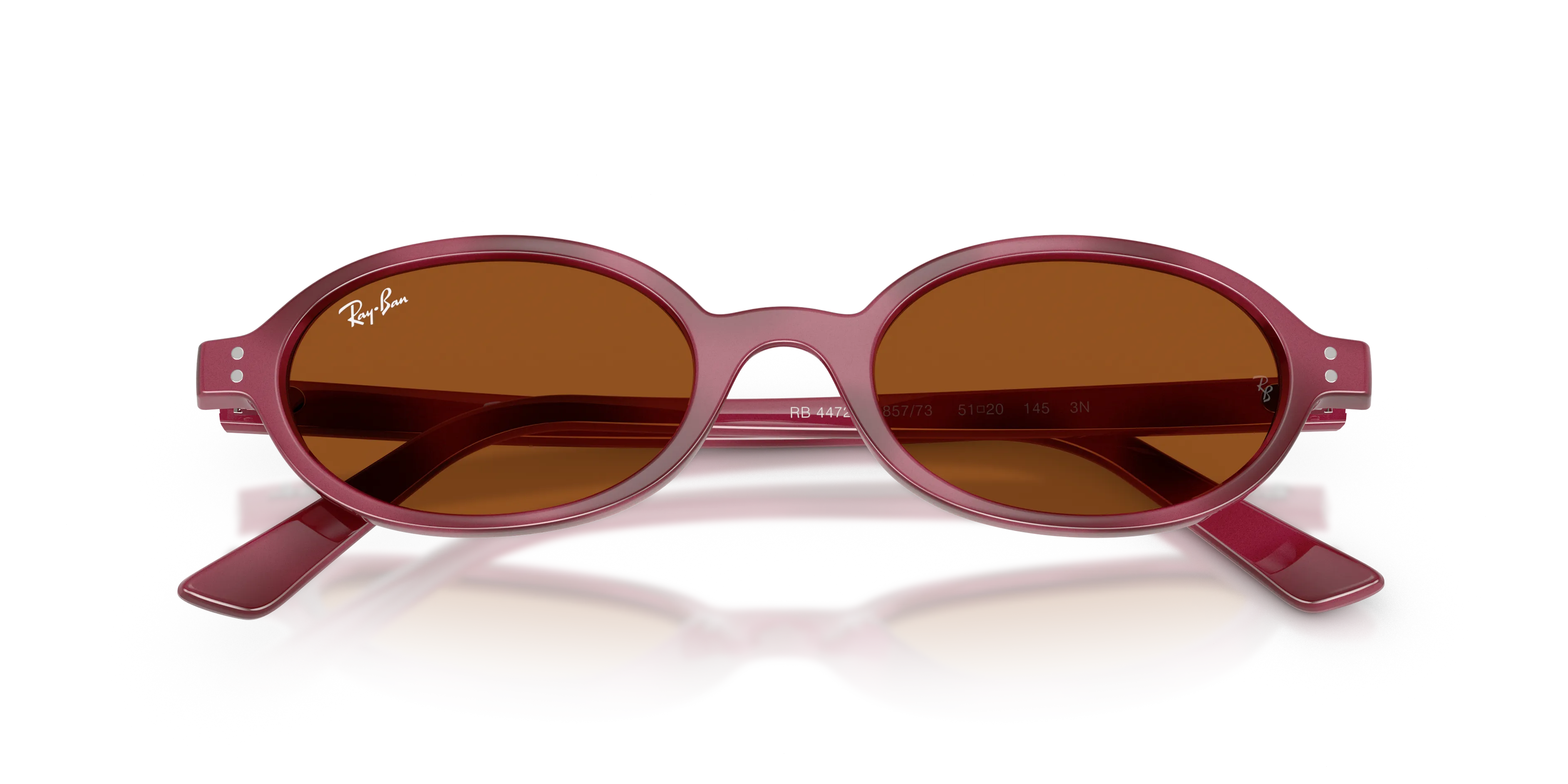 Ray - Ban RB4472 685773 Occhiali da sole Iniettato Viola Marrone Rotonda Normale - immagine 2