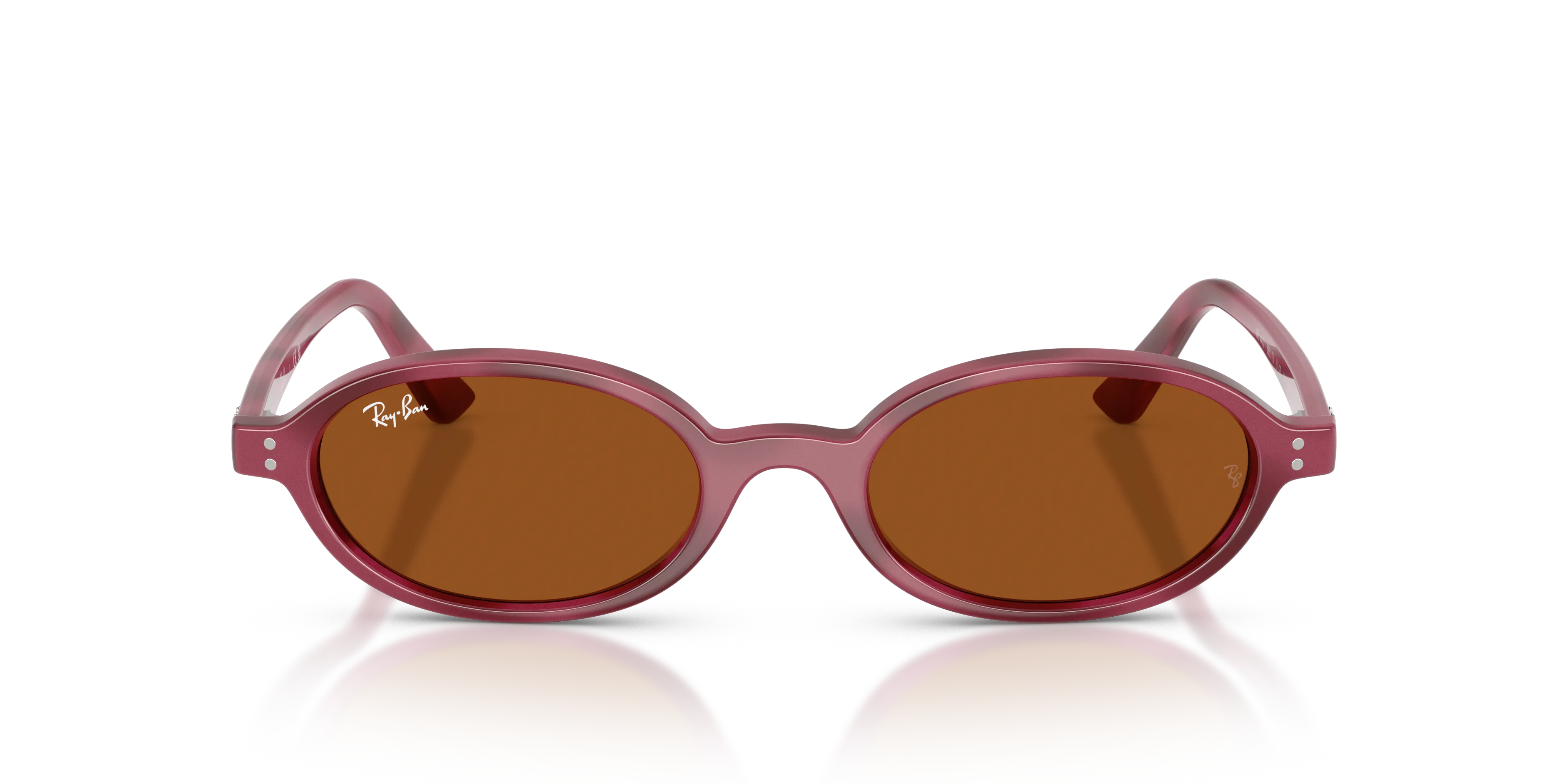 Ray - Ban RB4472 685773 Occhiali da sole Iniettato Viola Marrone Rotonda Normale - immagine 3