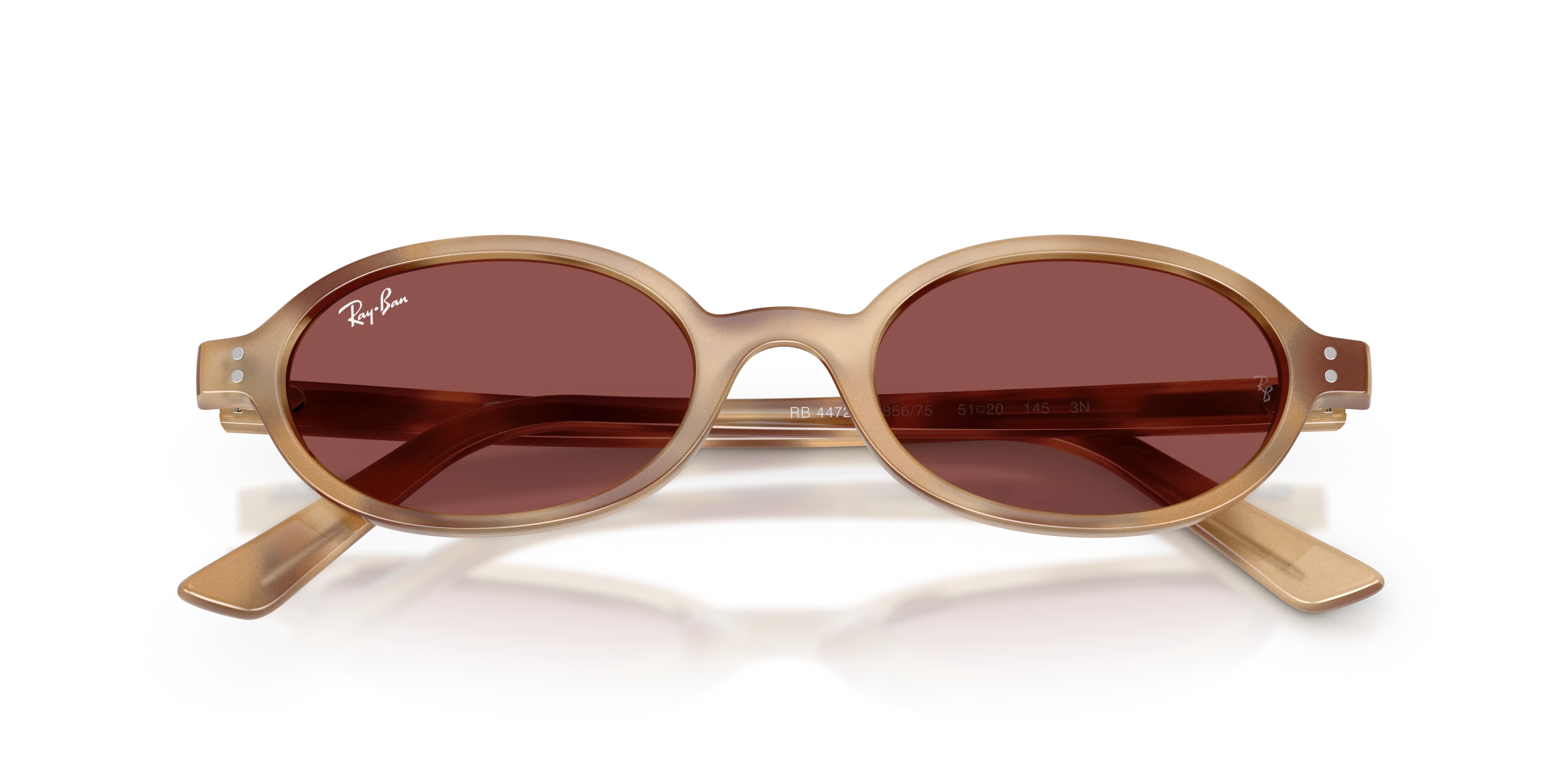 Ray - Ban RB4472 685675 Occhiali da sole Iniettato Tartaruga Viola Rotonda Normale - immagine 2