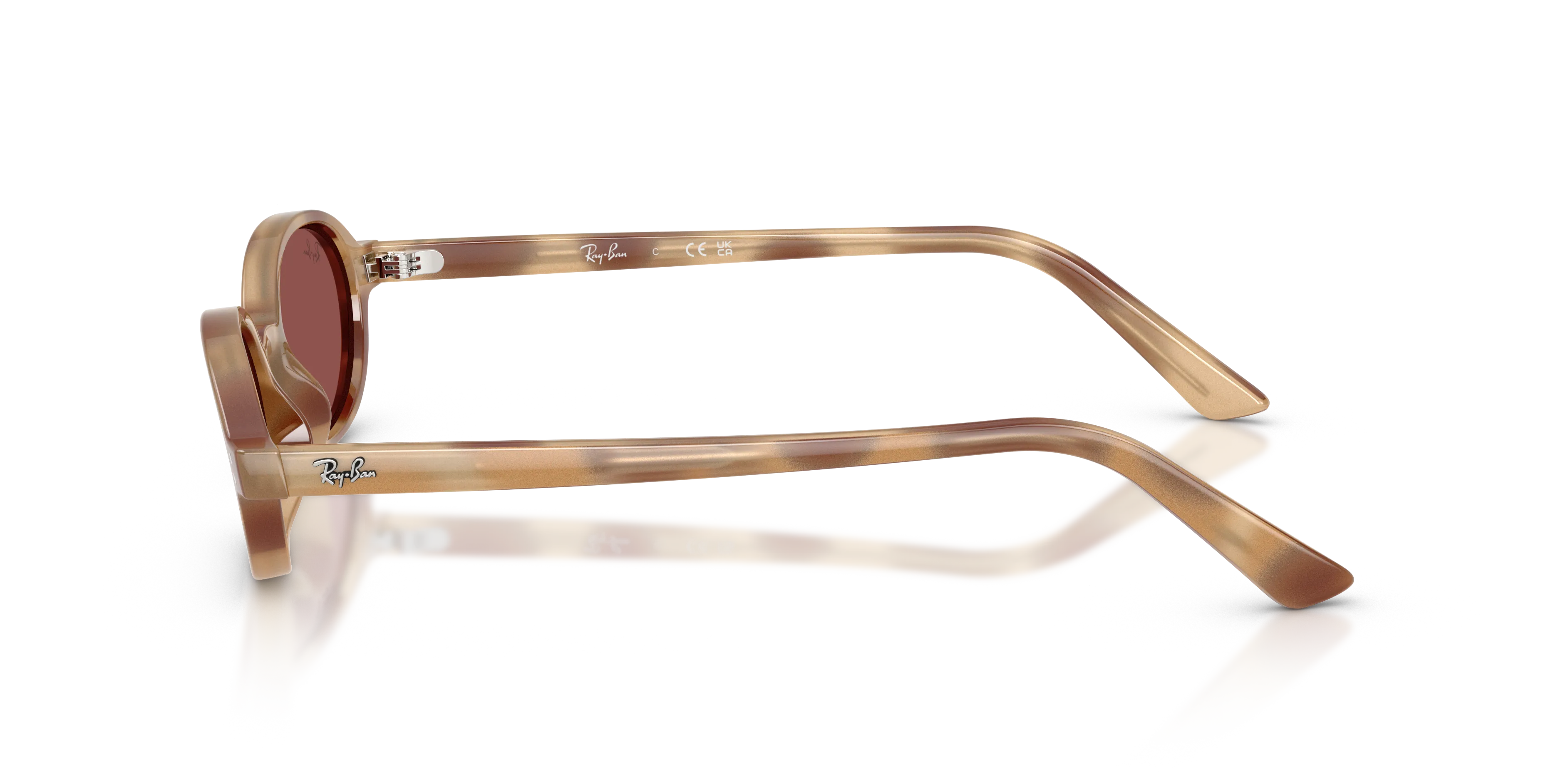 Ray - Ban RB4472 685675 Occhiali da sole Iniettato Tartaruga Viola Rotonda Normale - immagine 4