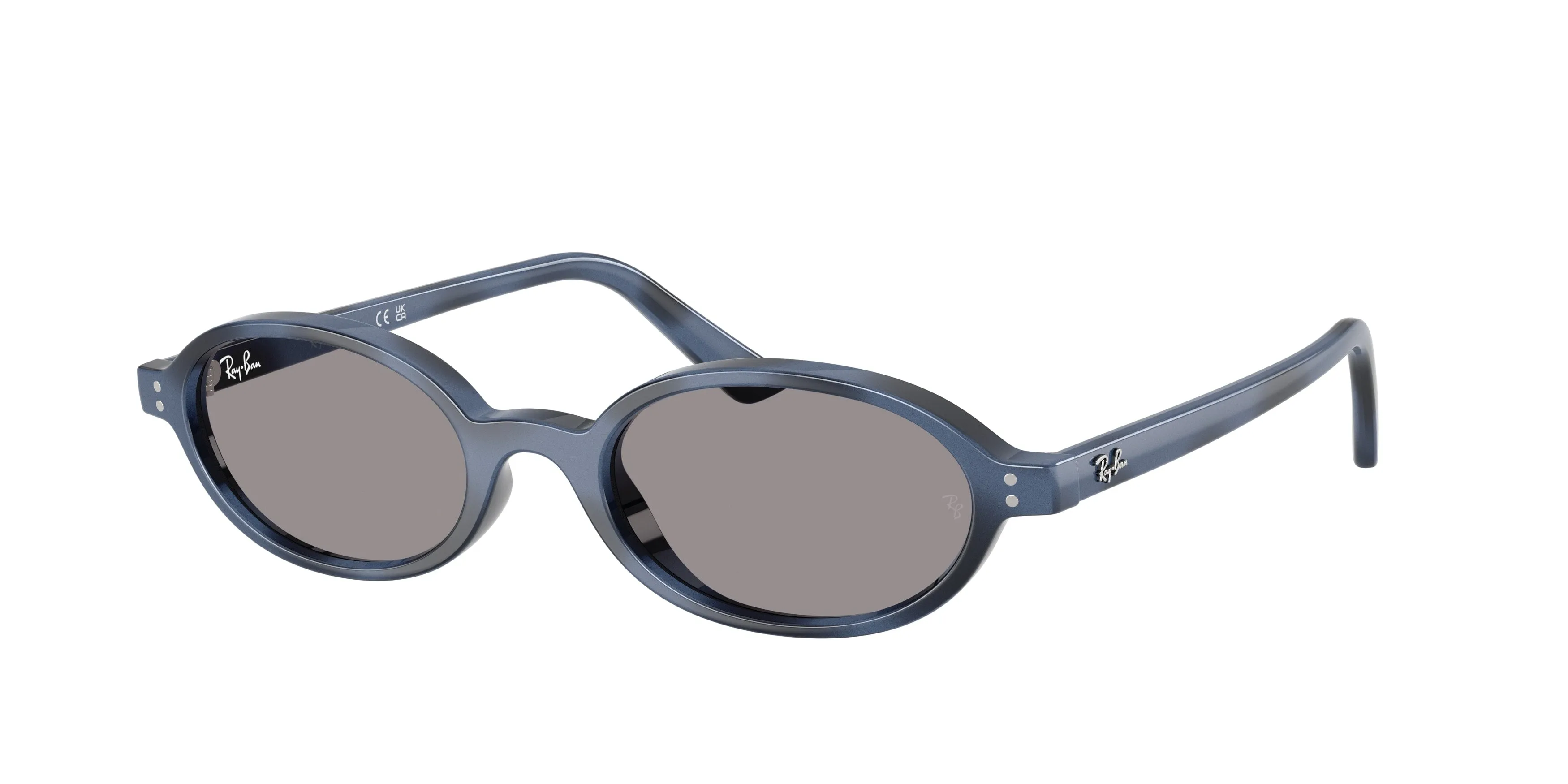 Ray - Ban RB4472 6855/1 Occhiali da sole Iniettato Blu Grigio Rotonda Normale - immagine 1