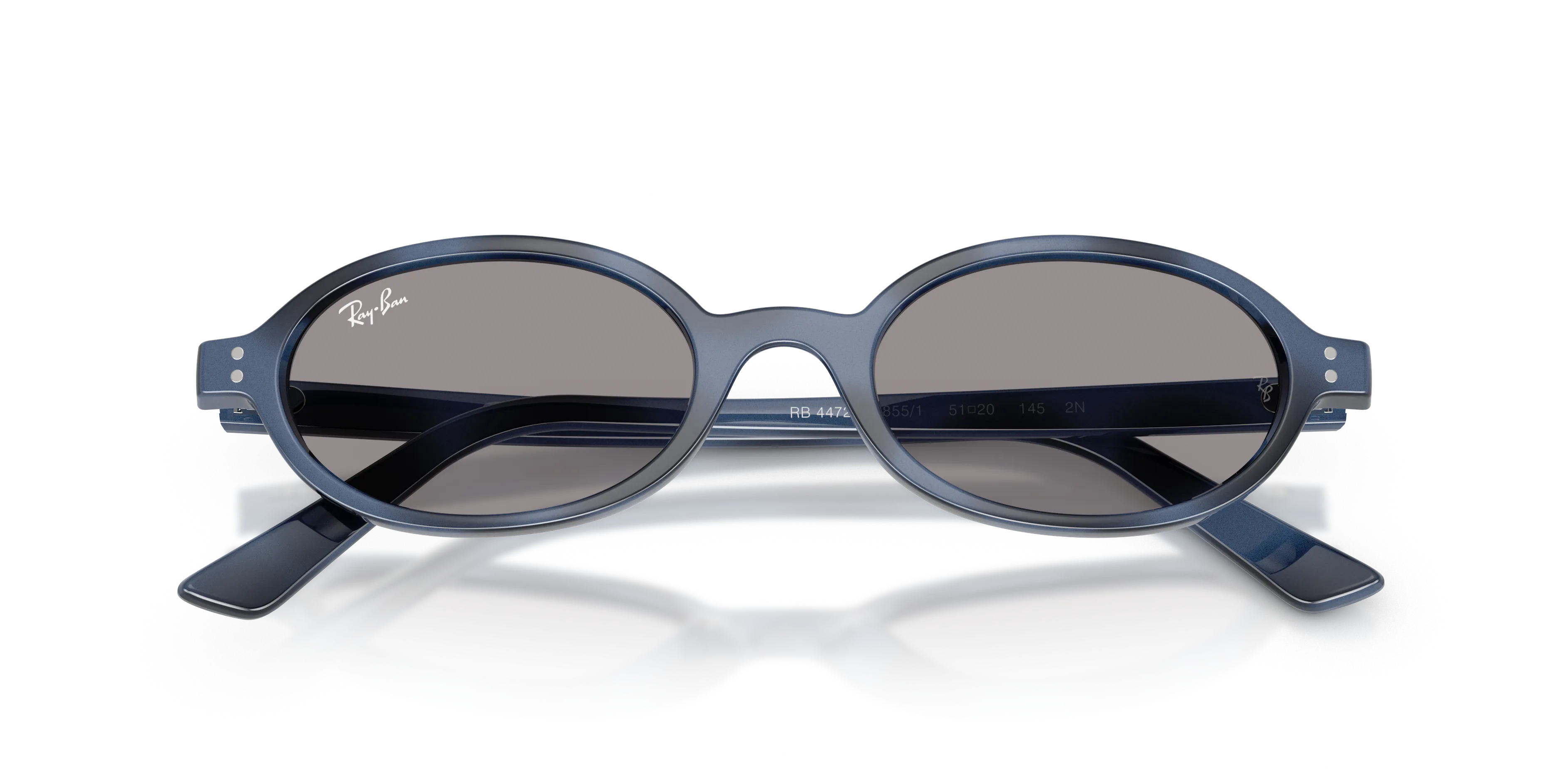Ray - Ban RB4472 6855/1 Occhiali da sole Iniettato Blu Grigio Rotonda Normale - immagine 2