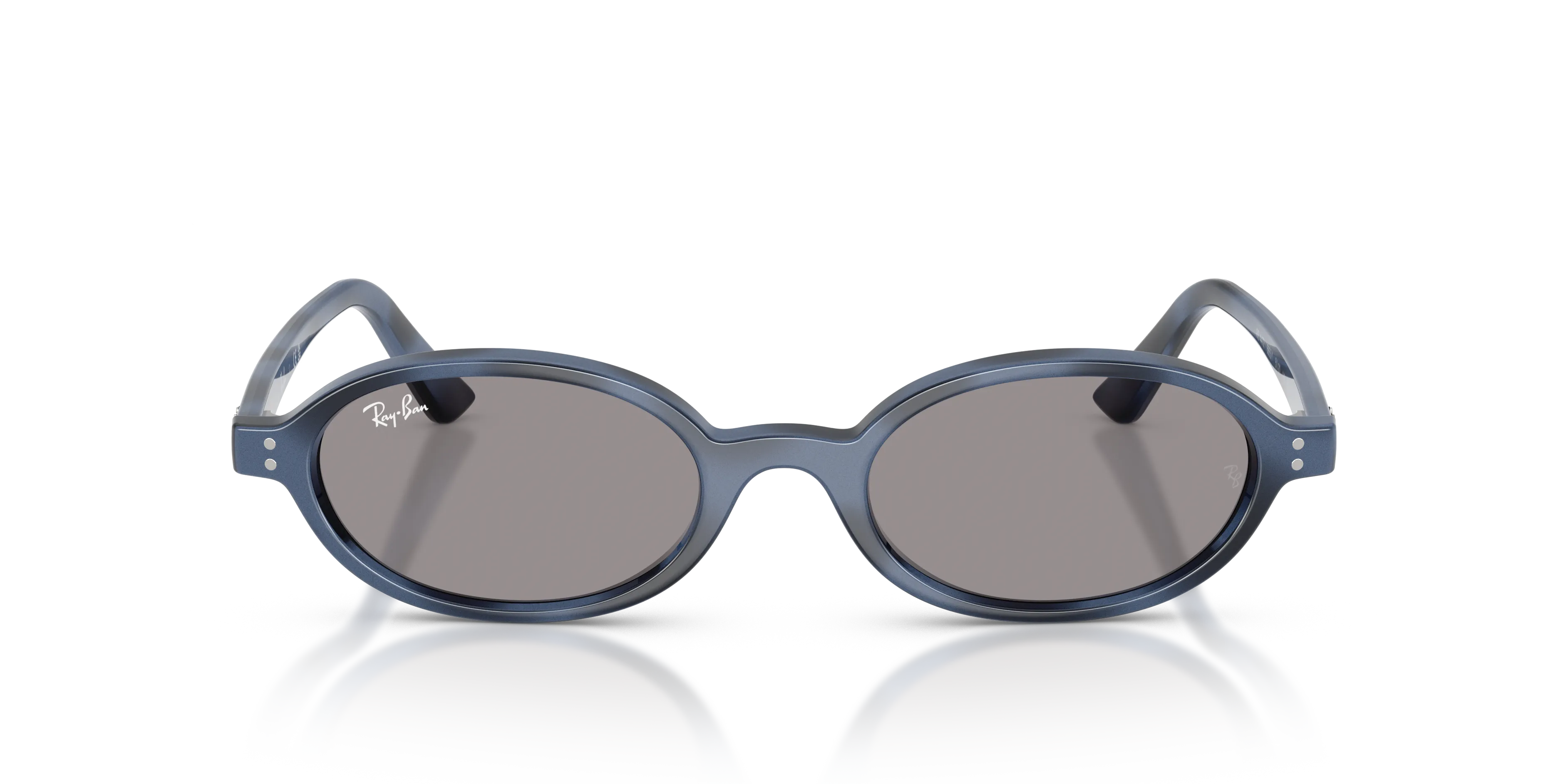Ray - Ban RB4472 6855/1 Occhiali da sole Iniettato Blu Grigio Rotonda Normale - immagine 3