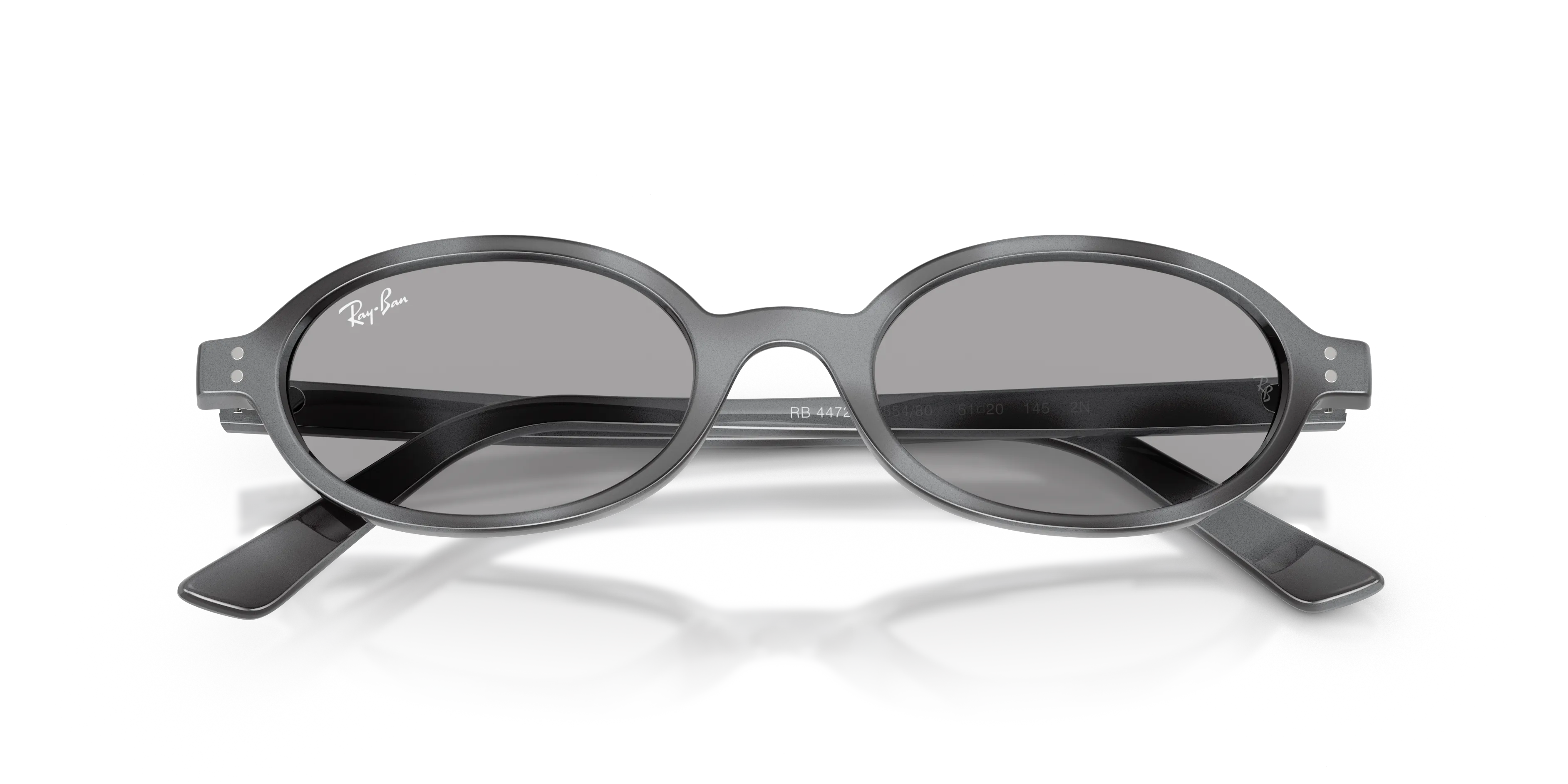 Ray - Ban RB4472 685480 Occhiali da sole Iniettato Grigio Blu Rotonda Normale - immagine 2