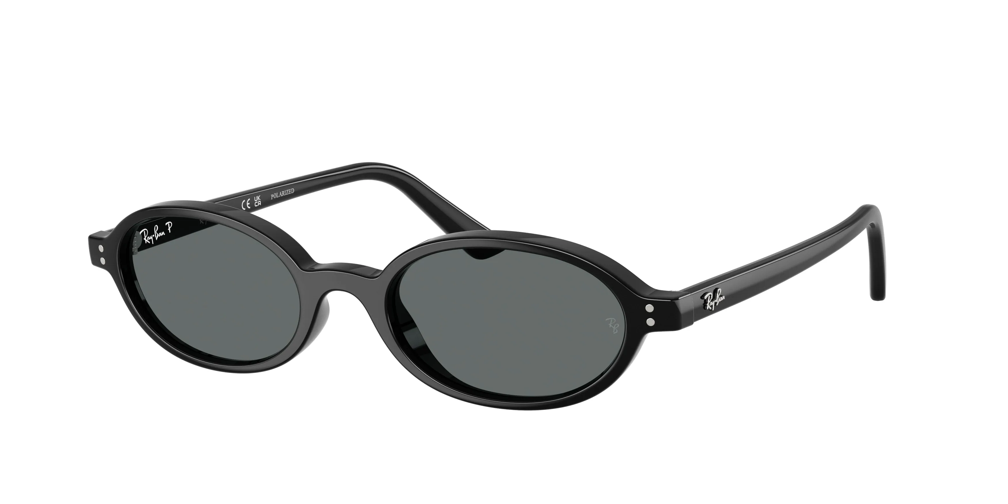 Ray - Ban RB4472 667781 Occhiali da sole Iniettato Nero Grigio Rotonda Polarizzata - immagine 1