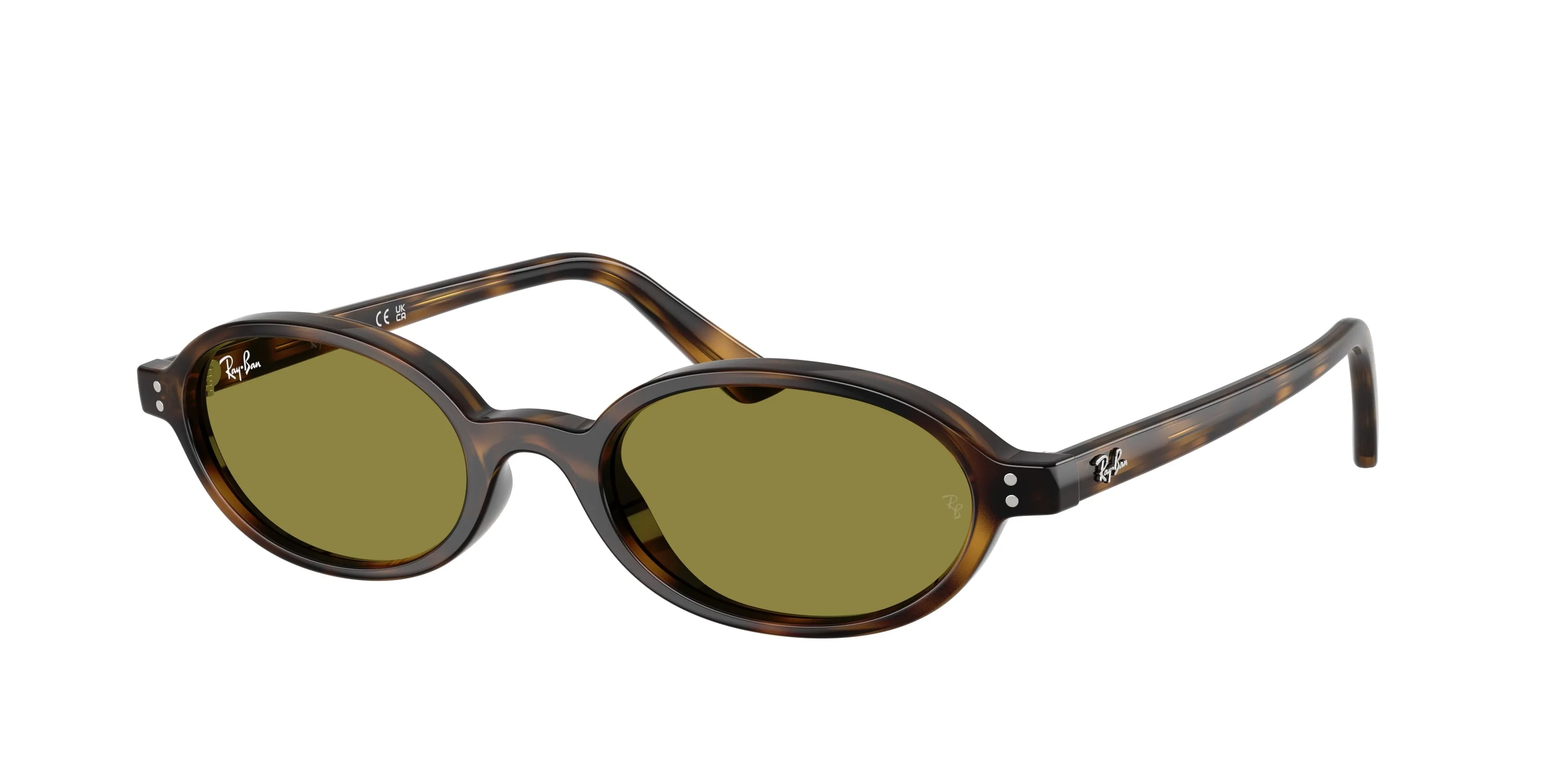 Ray - Ban RB4472 1359/2 Occhiali da sole Iniettato Tartaruga Verde Rotonda Normale - immagine 1