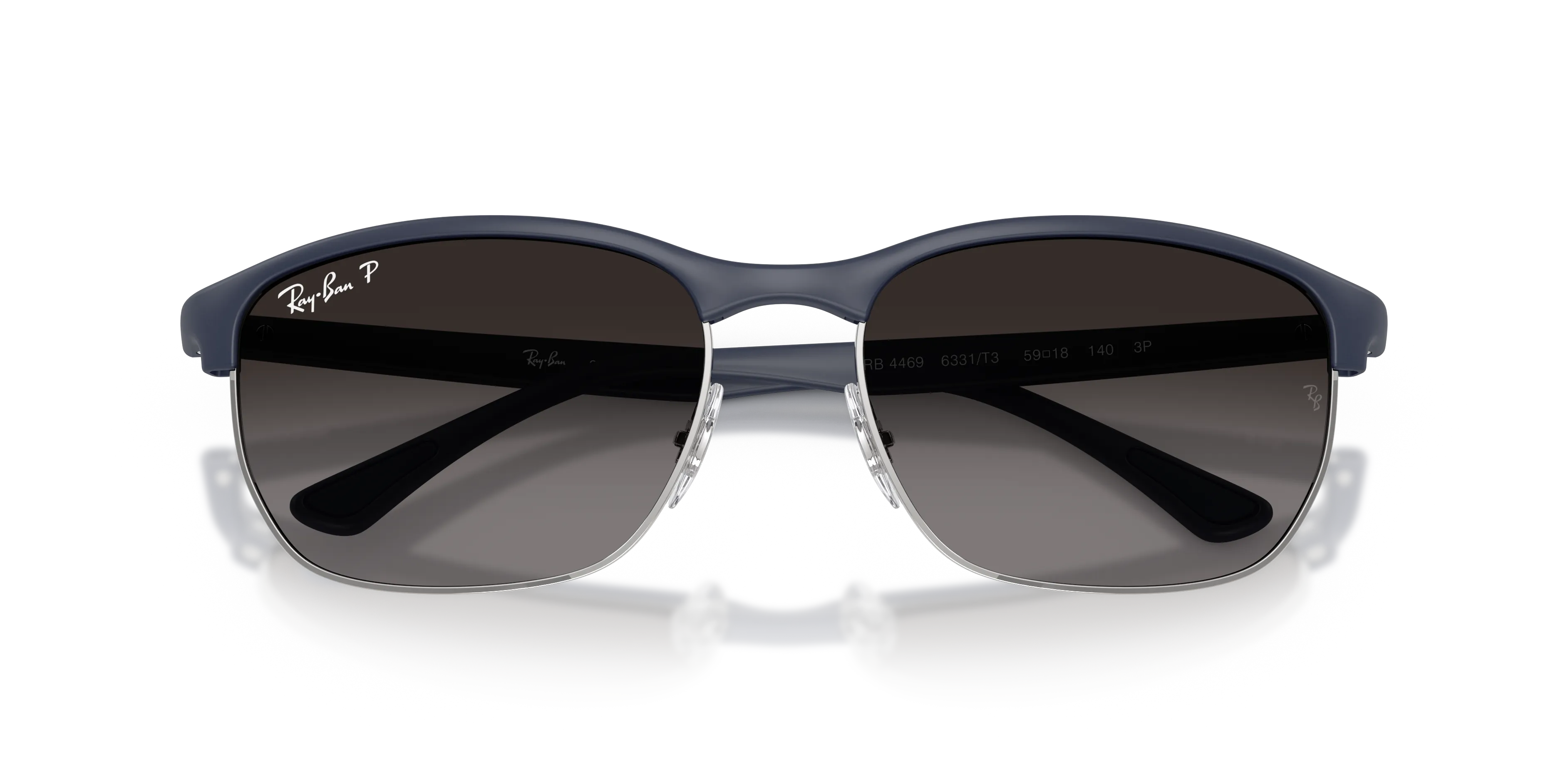Ray - Ban RB4469 6331T3 Occhiali da sole Peek Blu Grigio Squadrata Polarizzata - immagine 2