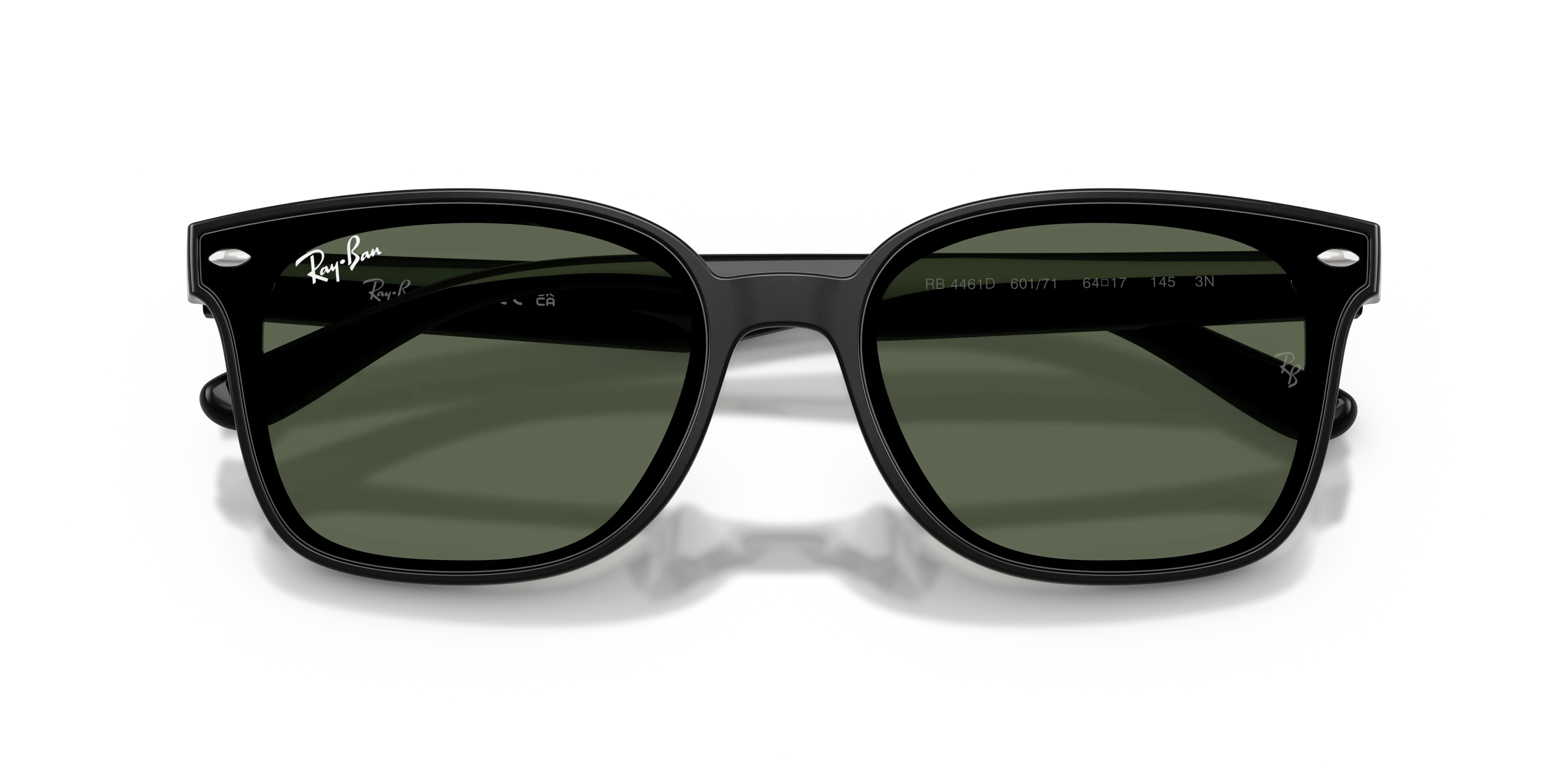 Ray - Ban RB4461D 601/71 Occhiali da sole Nylon Nero Verde Squadrata Normale - immagine 2