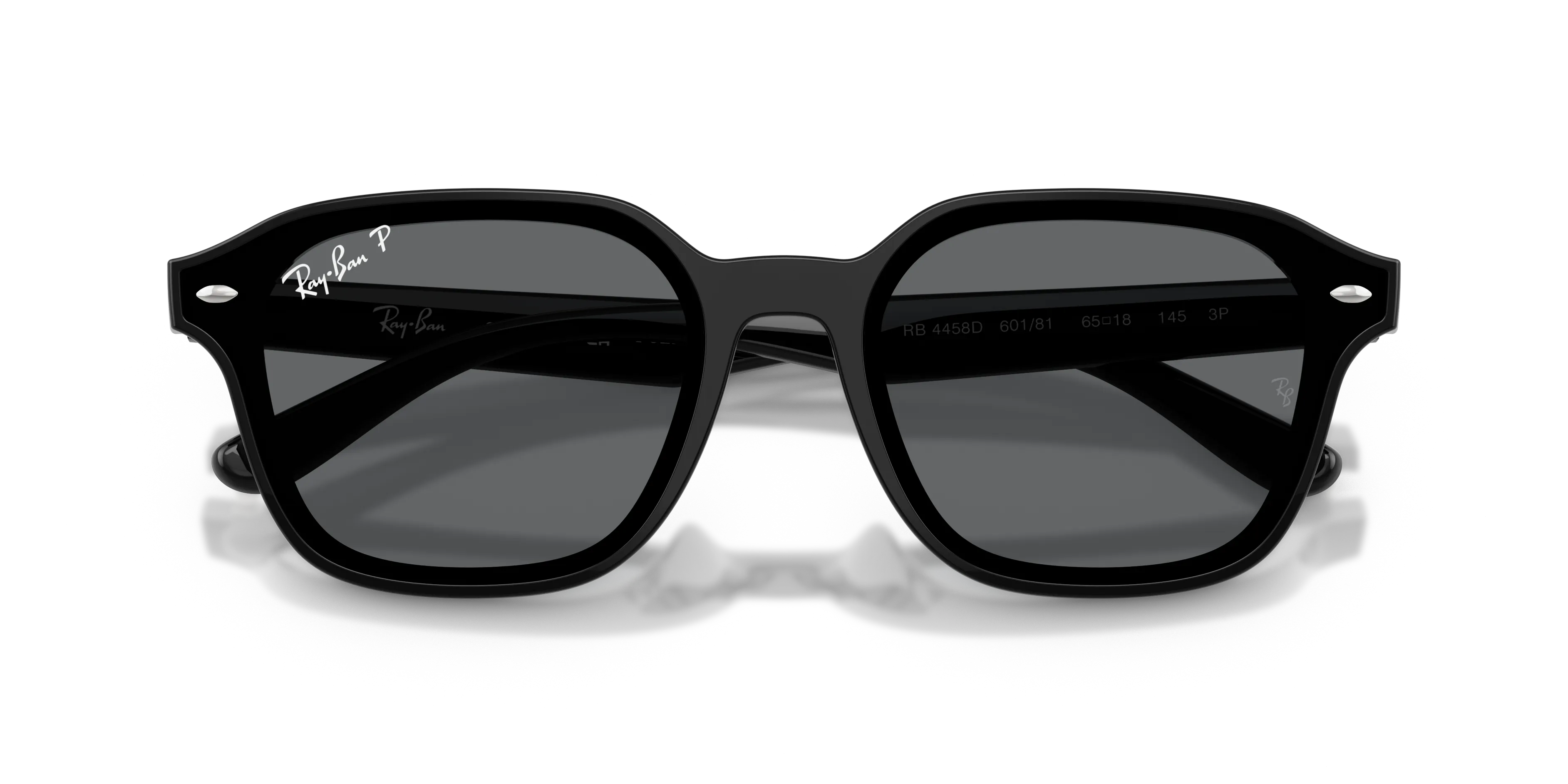 Ray - Ban RB4458D 601/81 Occhiali da sole Nylon Nero Grigio Squadrata Polarizzata - immagine 2