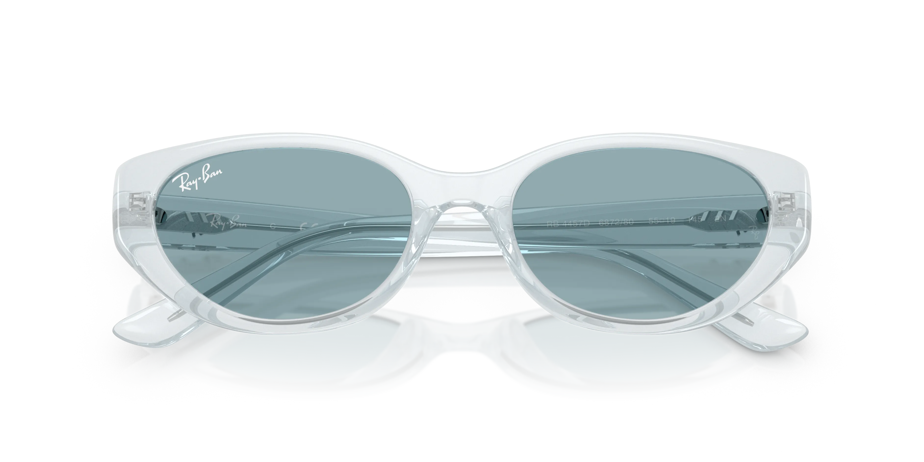 Ray - Ban RB4457D 687280 Occhiali da sole Iniettato Trasparente Blu Pillow Normale - immagine 2
