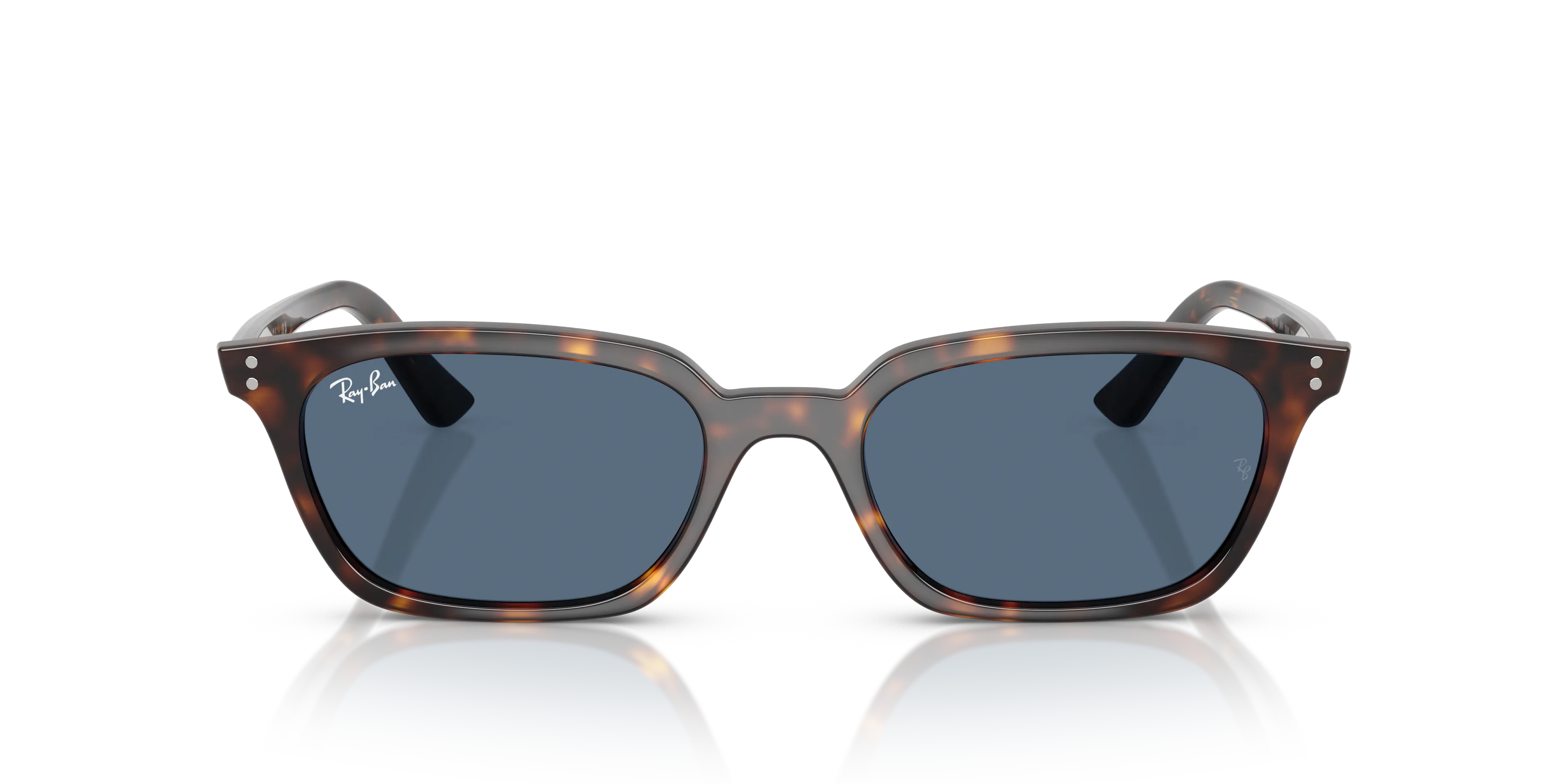 Ray - Ban RB4456 ZAYA 135980 Occhiali da sole Iniettato Tartaruga Blu Pillow Normale - immagine 3