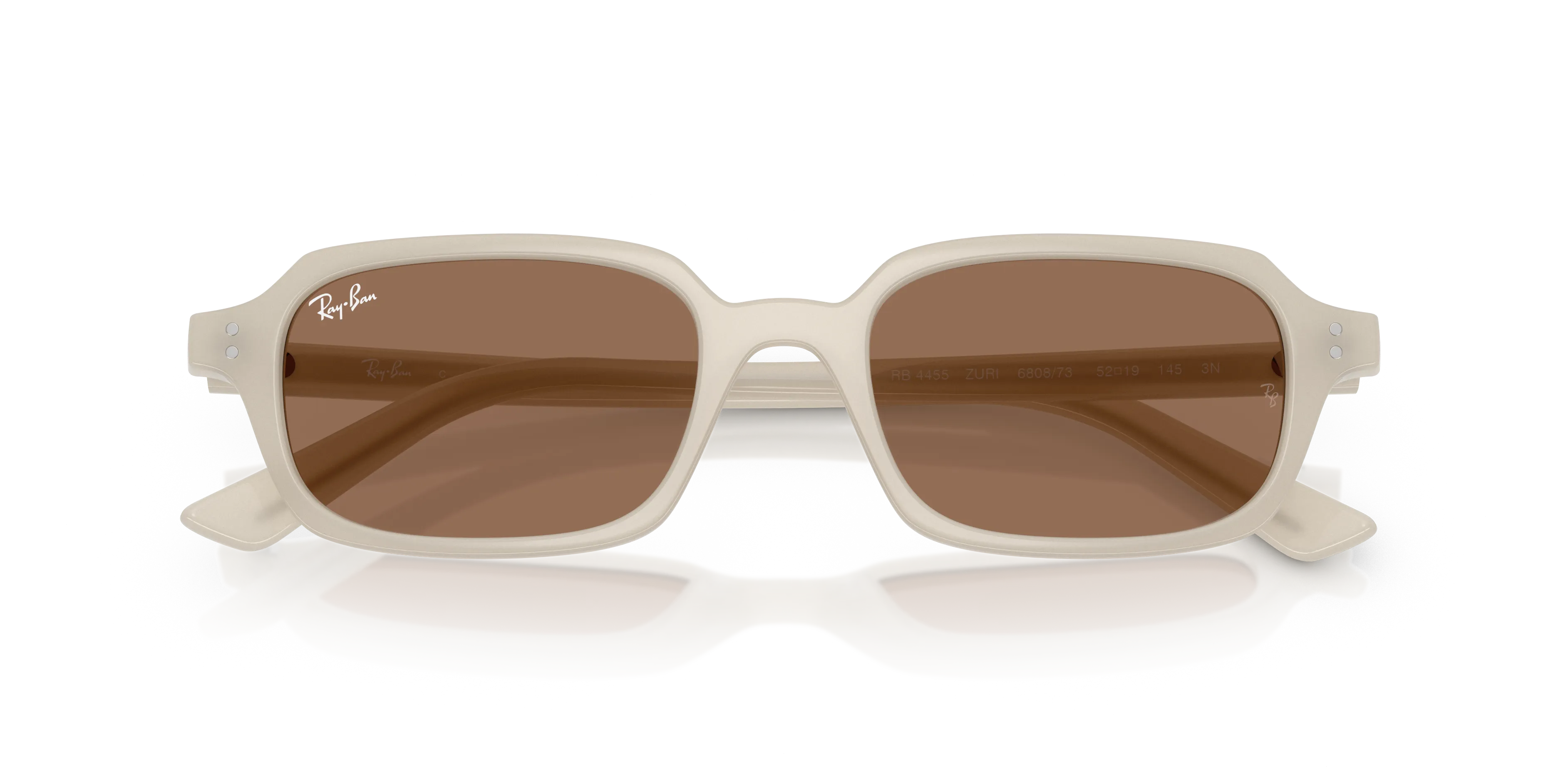Ray - Ban RB4455 ZURI 680873 Occhiali da sole Iniettato Bianco Marrone Pillow Normale - immagine 2