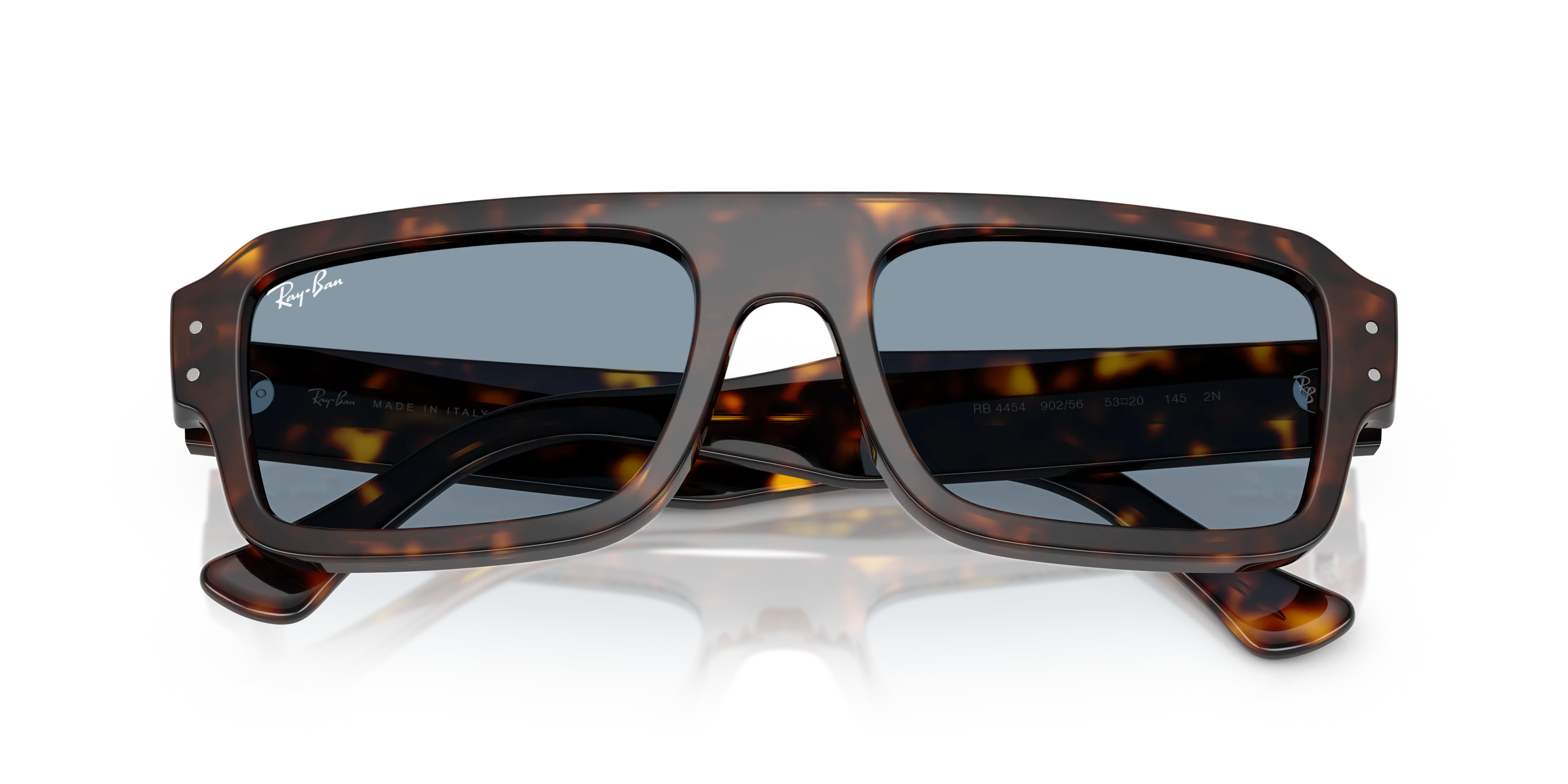 Ray - Ban RB4454 FLACKO 902/56 Occhiali da sole Acetato Tartaruga Blu Squadrata Normale - immagine 2