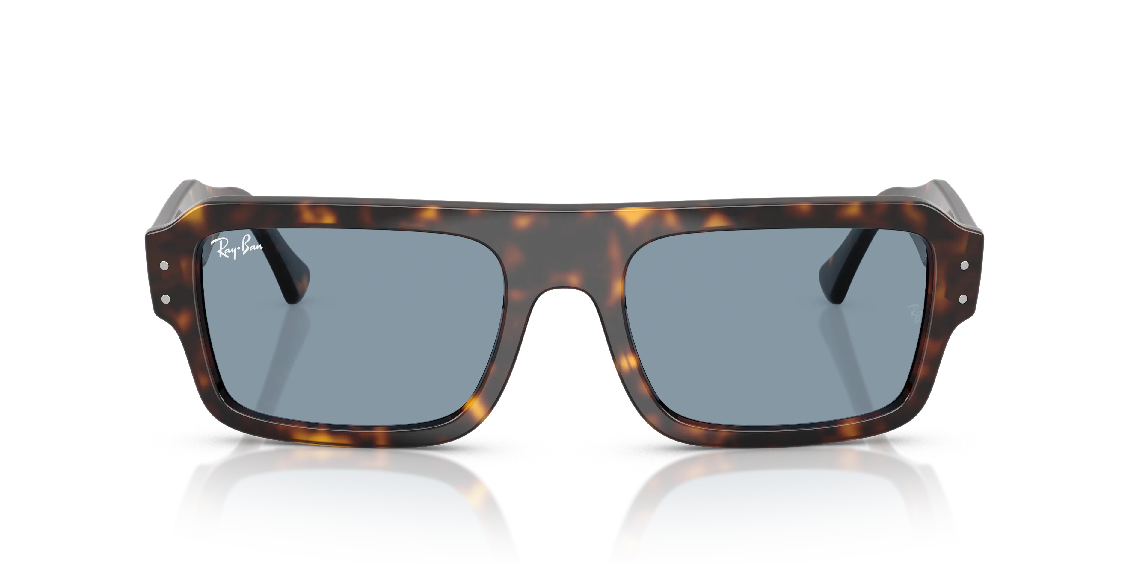 Ray - Ban RB4454 FLACKO 902/56 Occhiali da sole Acetato Tartaruga Blu Squadrata Normale - immagine 3