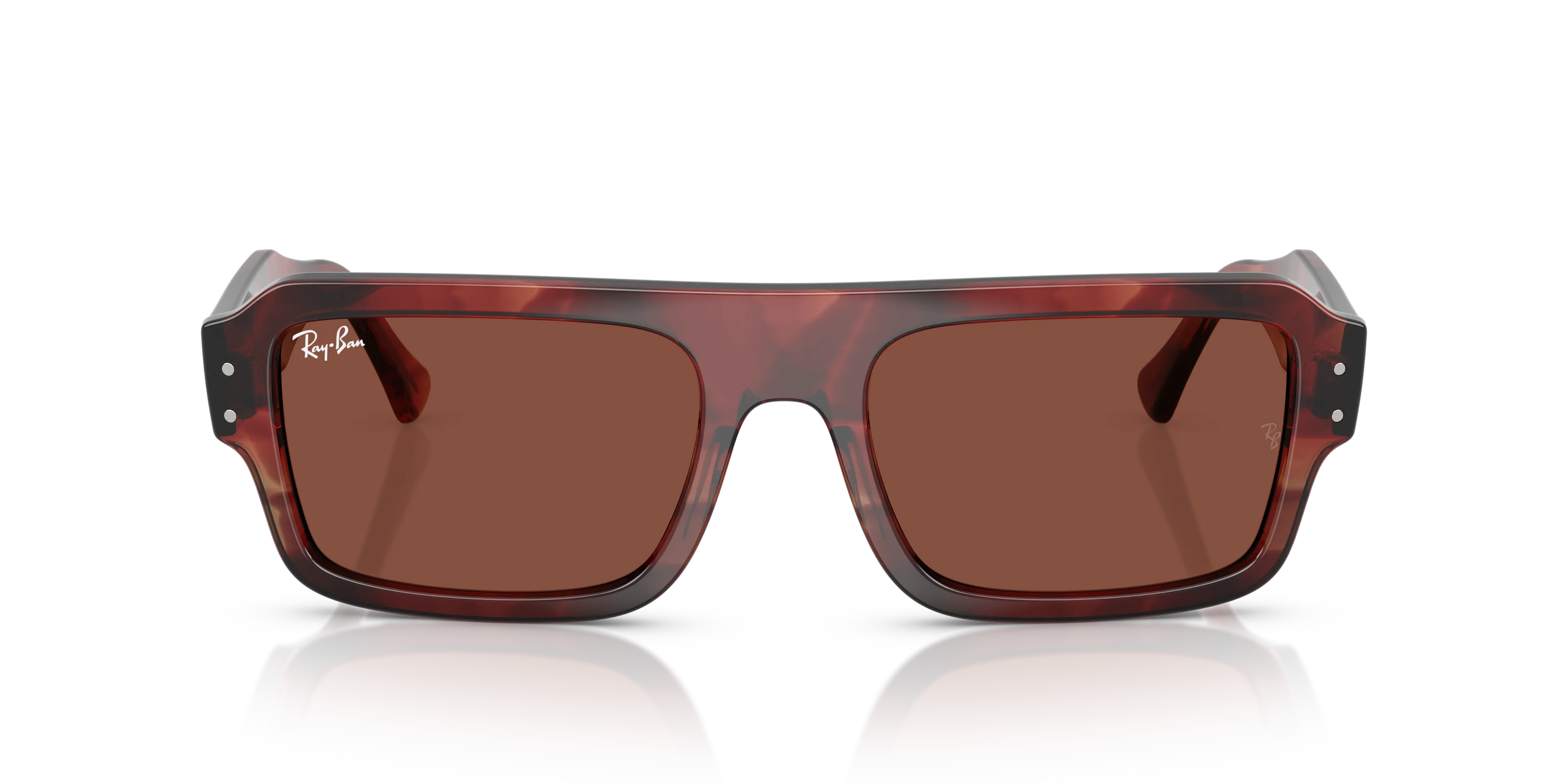 Ray - Ban RB4454 FLACKO 1452C5 Occhiali da sole Acetato Rosso Rosso Squadrata Normale - immagine 3