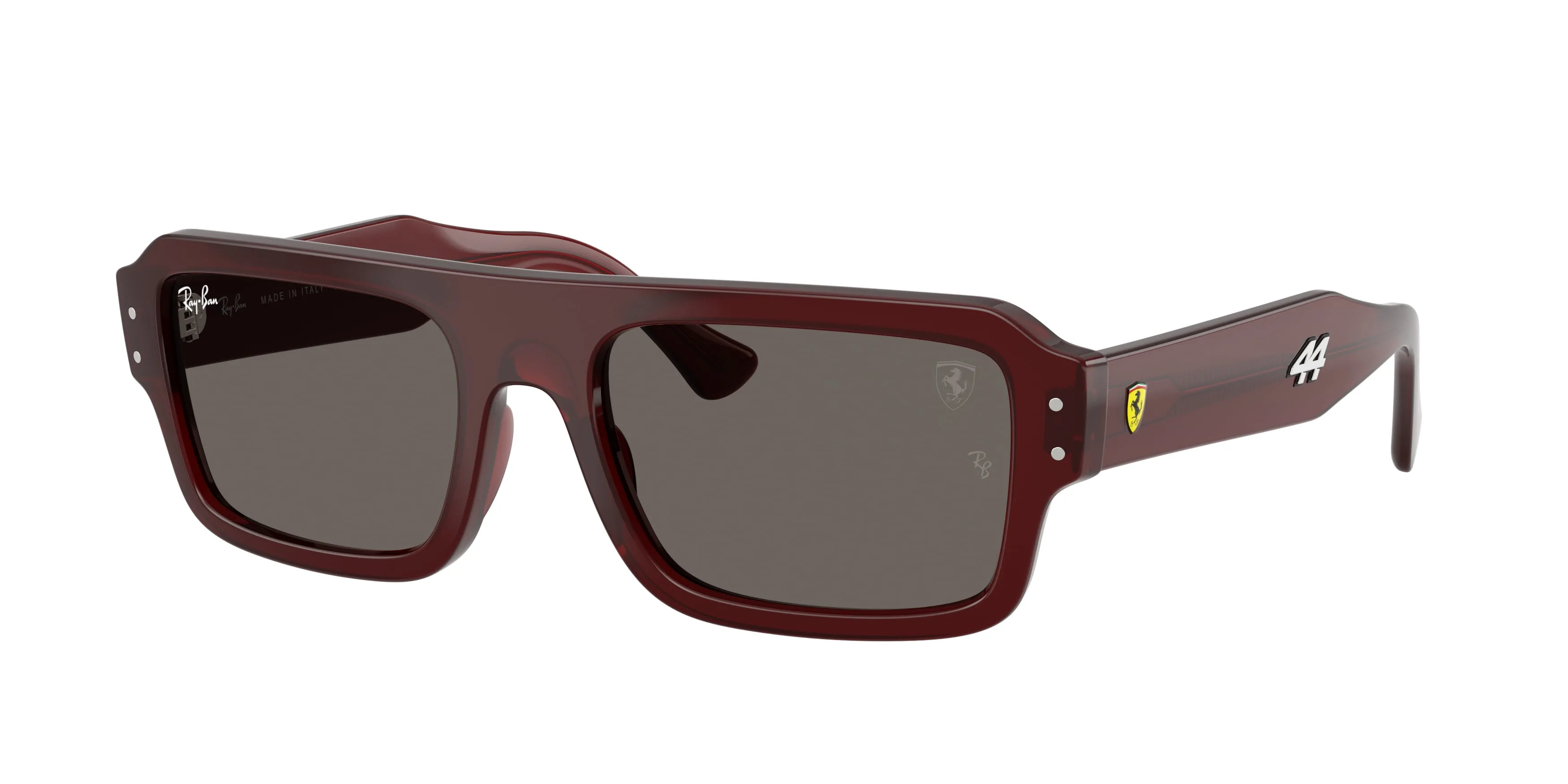 Ray - Ban RB4454M F710B1 Occhiali da sole Acetato Rosso Grigio Squadrata Normale - immagine 1