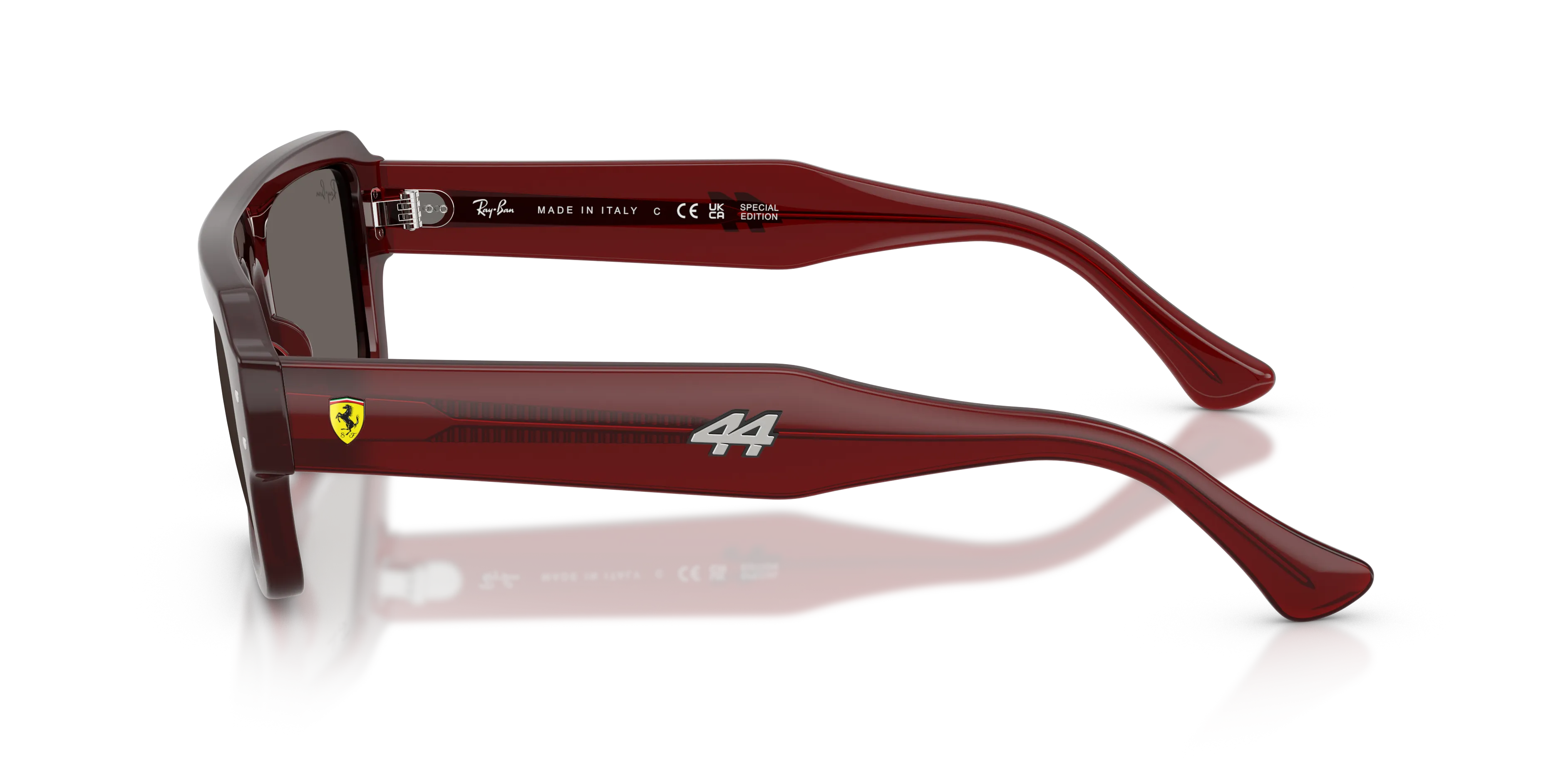 Ray - Ban RB4454M F710B1 Occhiali da sole Acetato Rosso Grigio Squadrata Normale - immagine 4