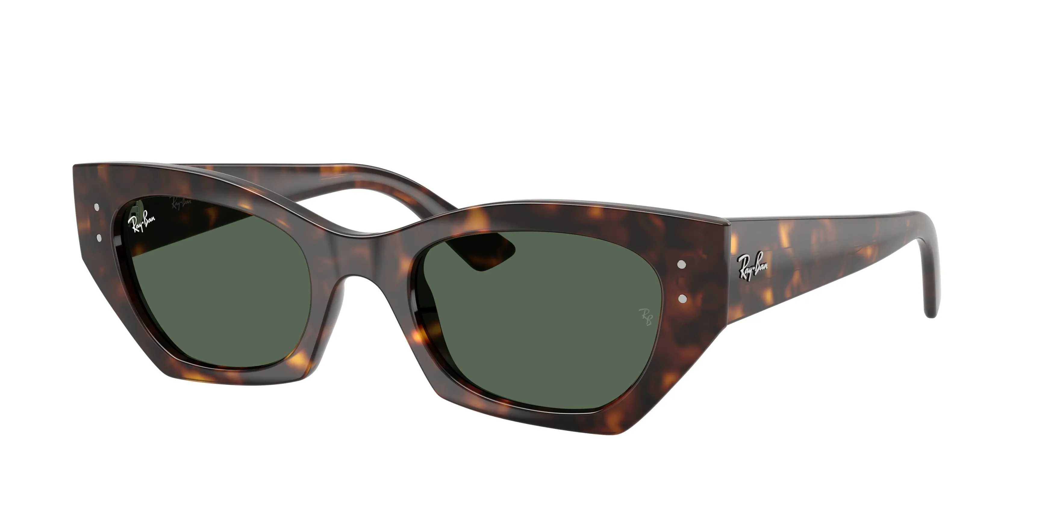 Ray - Ban RB4430 ZENA 135971 Occhiali da sole Iniettato Tartaruga Verde Geometrica Normale - immagine 1