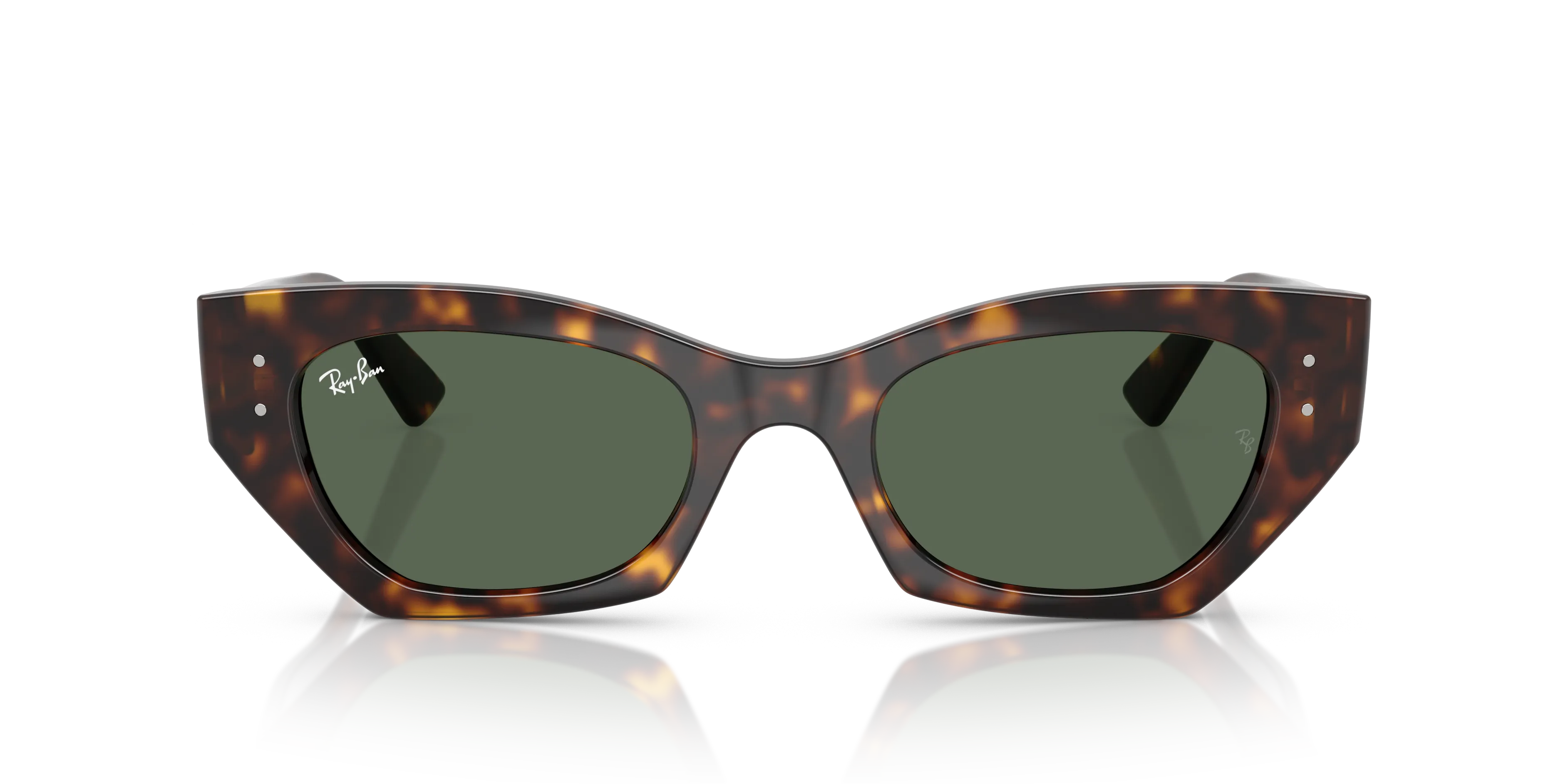 Ray - Ban RB4430 ZENA 135971 Occhiali da sole Iniettato Tartaruga Verde Geometrica Normale - immagine 3