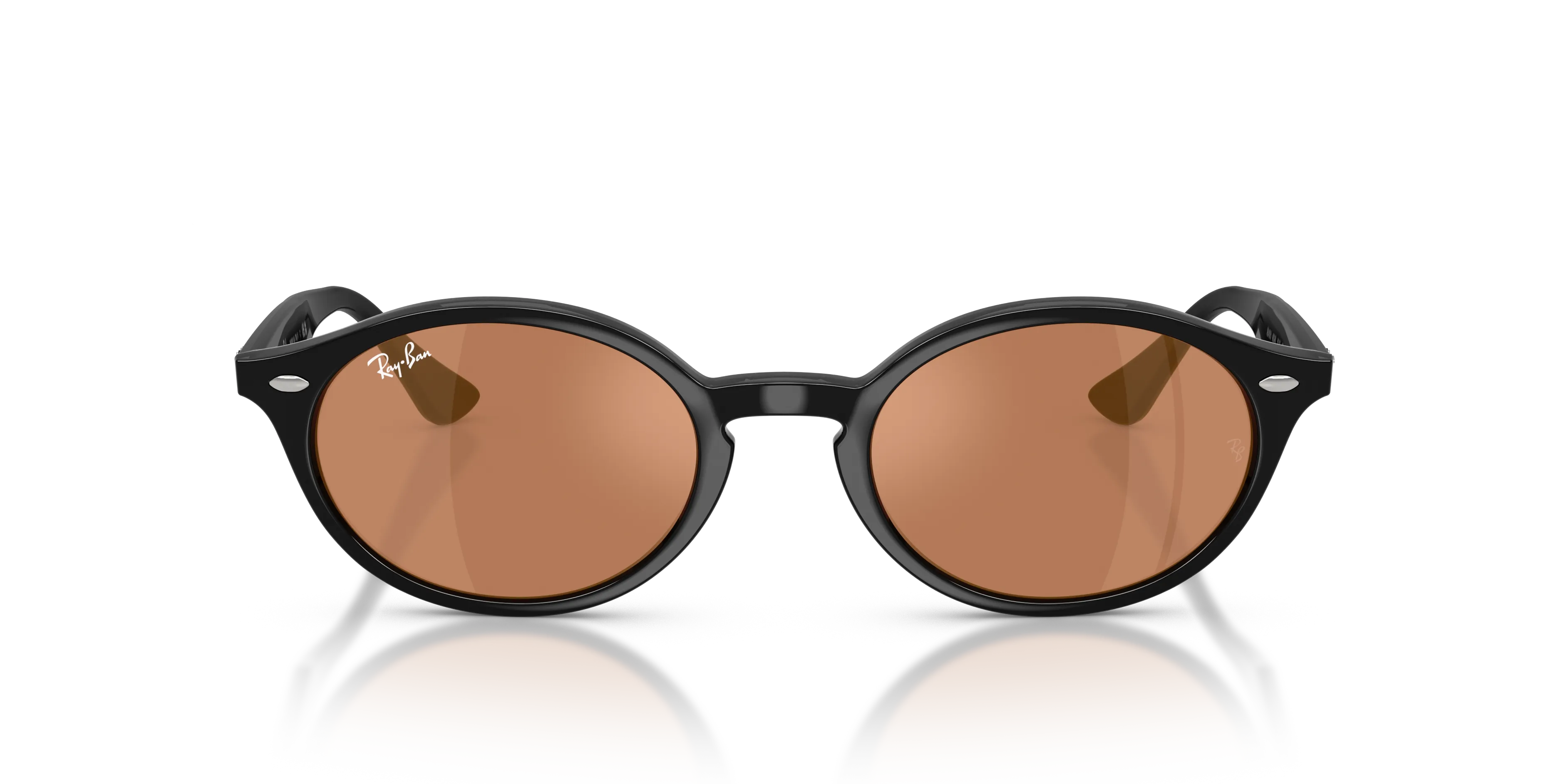 Ray - Ban RB4315 601/40 Occhiali da sole Nylon Nero Marrone Rotonda Specchiate - immagine 3