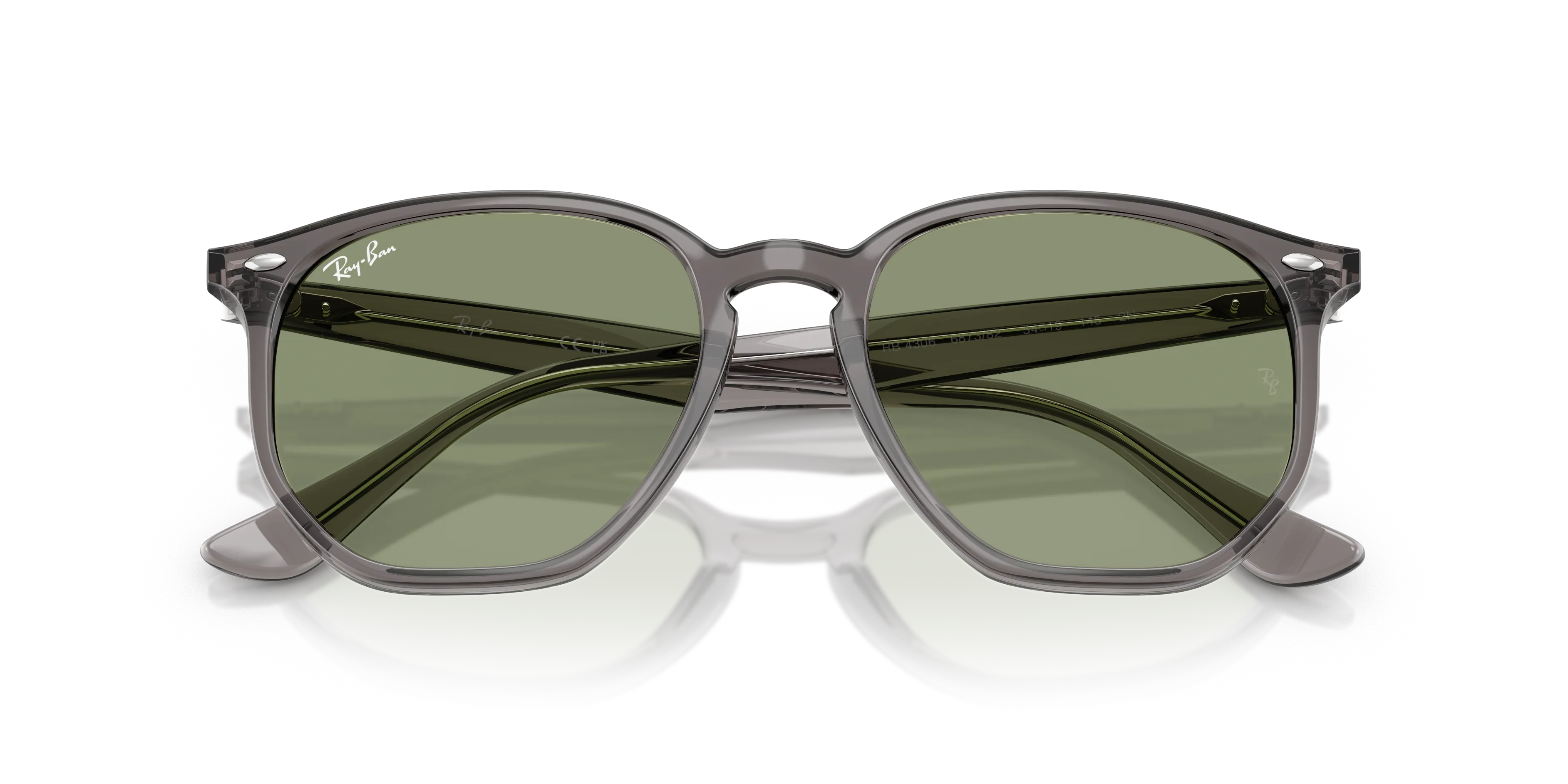 Ray - Ban RB4306 687382 Occhiali da sole Acetato Grigio Verde Geometrica Normale - immagine 2