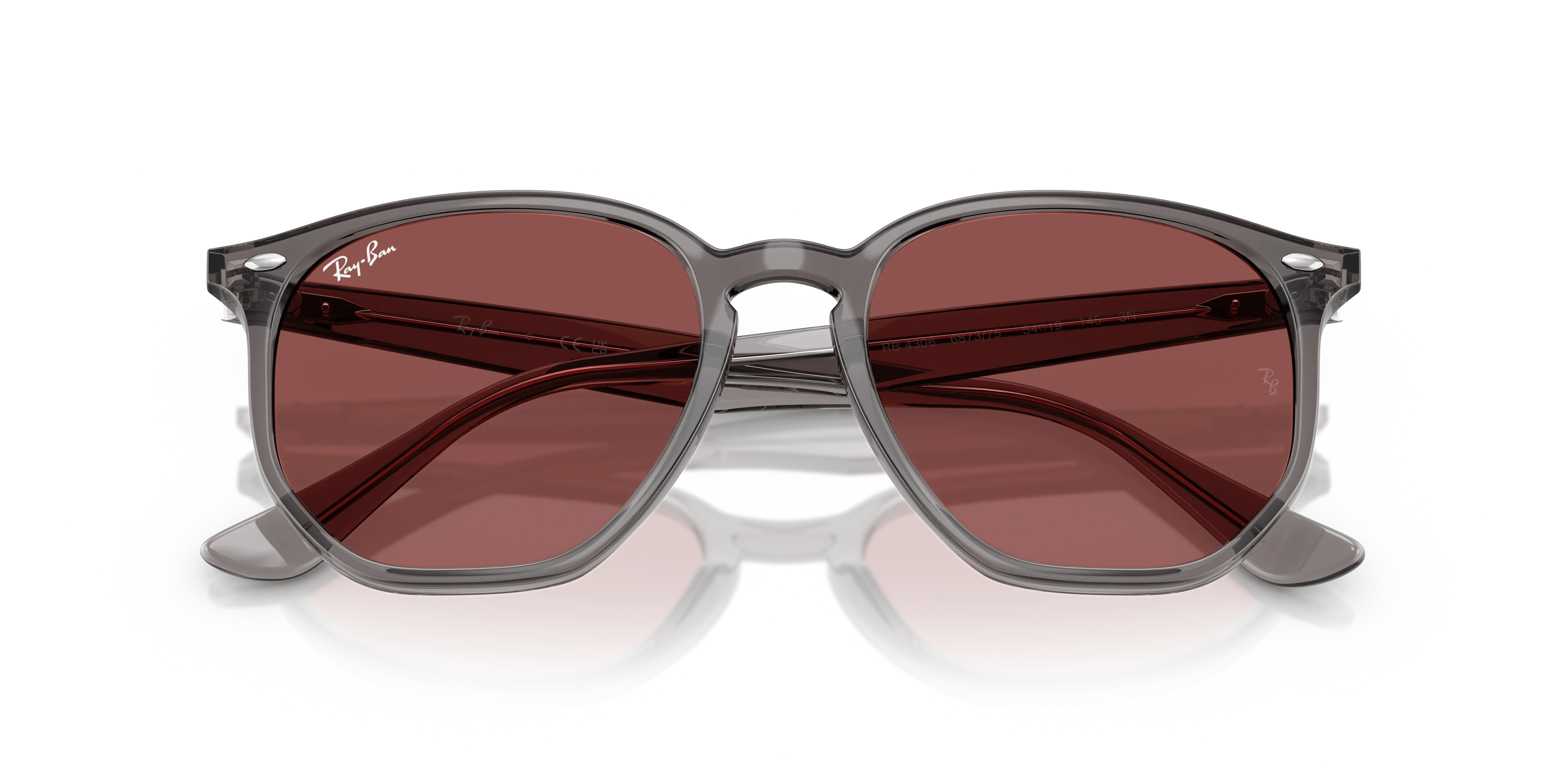 Ray - Ban RB4306 687375 Occhiali da sole Acetato Grigio Viola Geometrica Normale - immagine 2