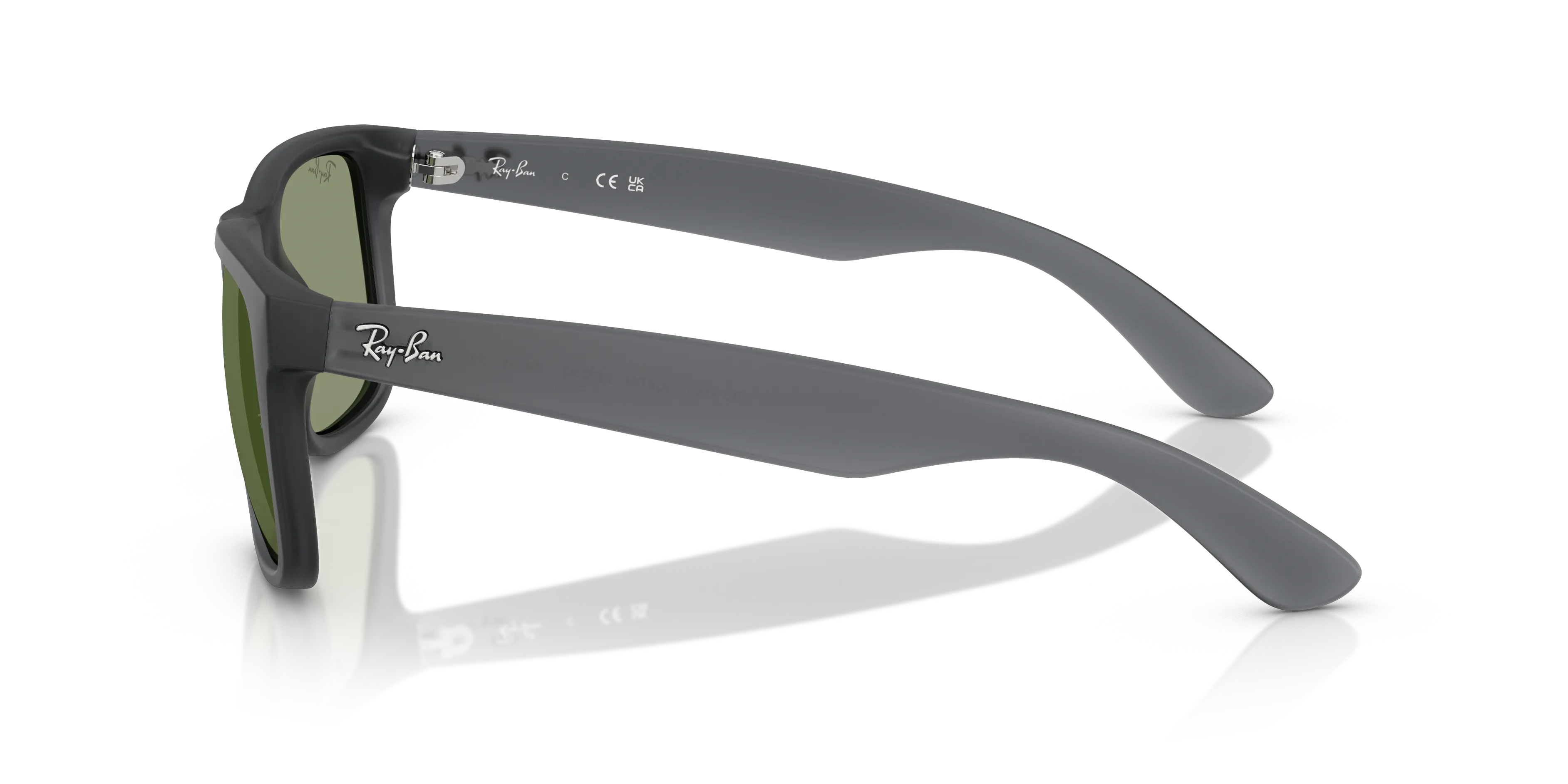 Ray - Ban RB4165 JUSTIN 687382 Occhiali da sole Nylon Grigio Verde Squadrata Normale - immagine 4
