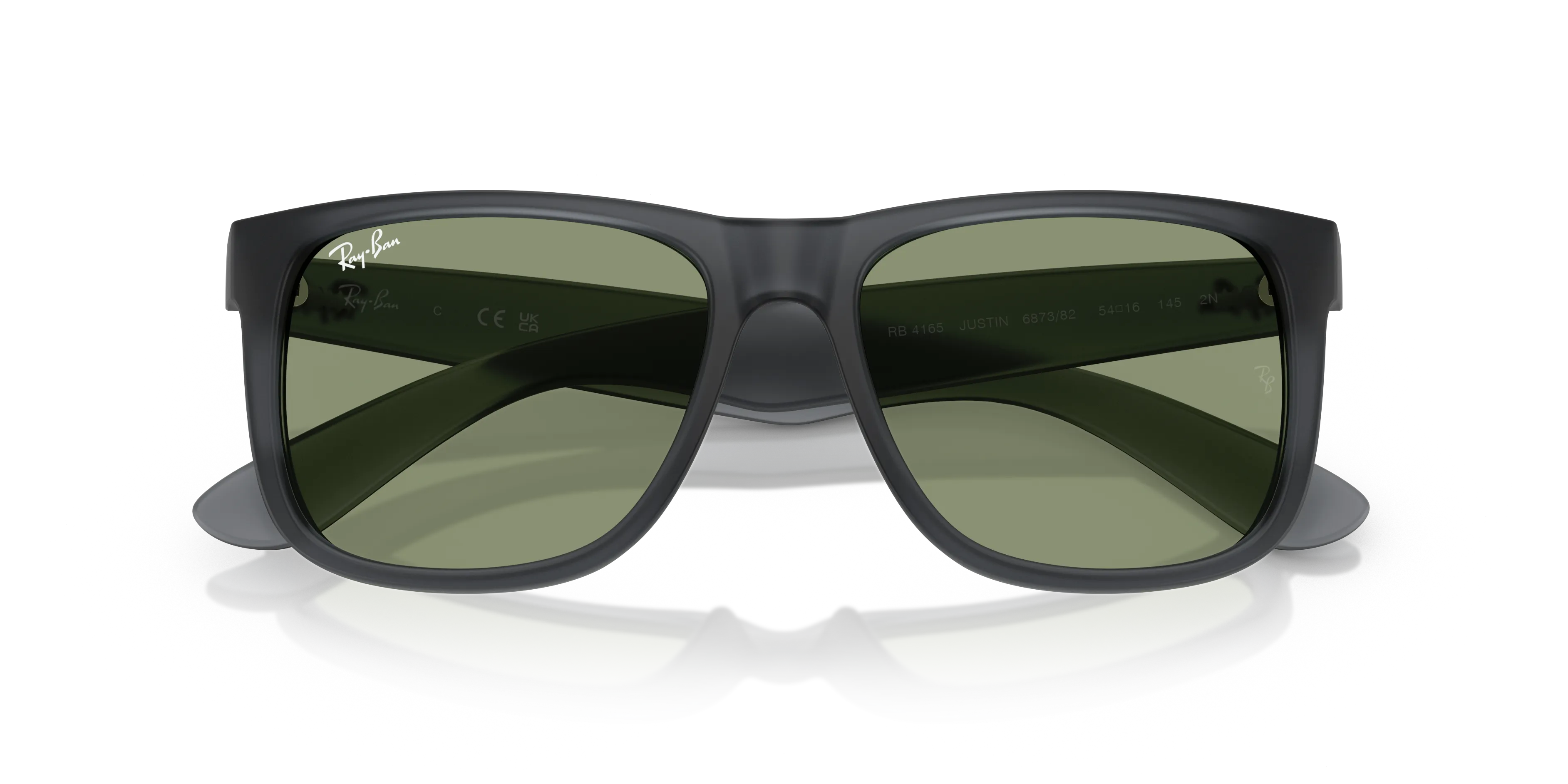 Ray - Ban RB4165 JUSTIN 687382 Occhiali da sole Nylon Grigio Verde Squadrata Normale - immagine 2