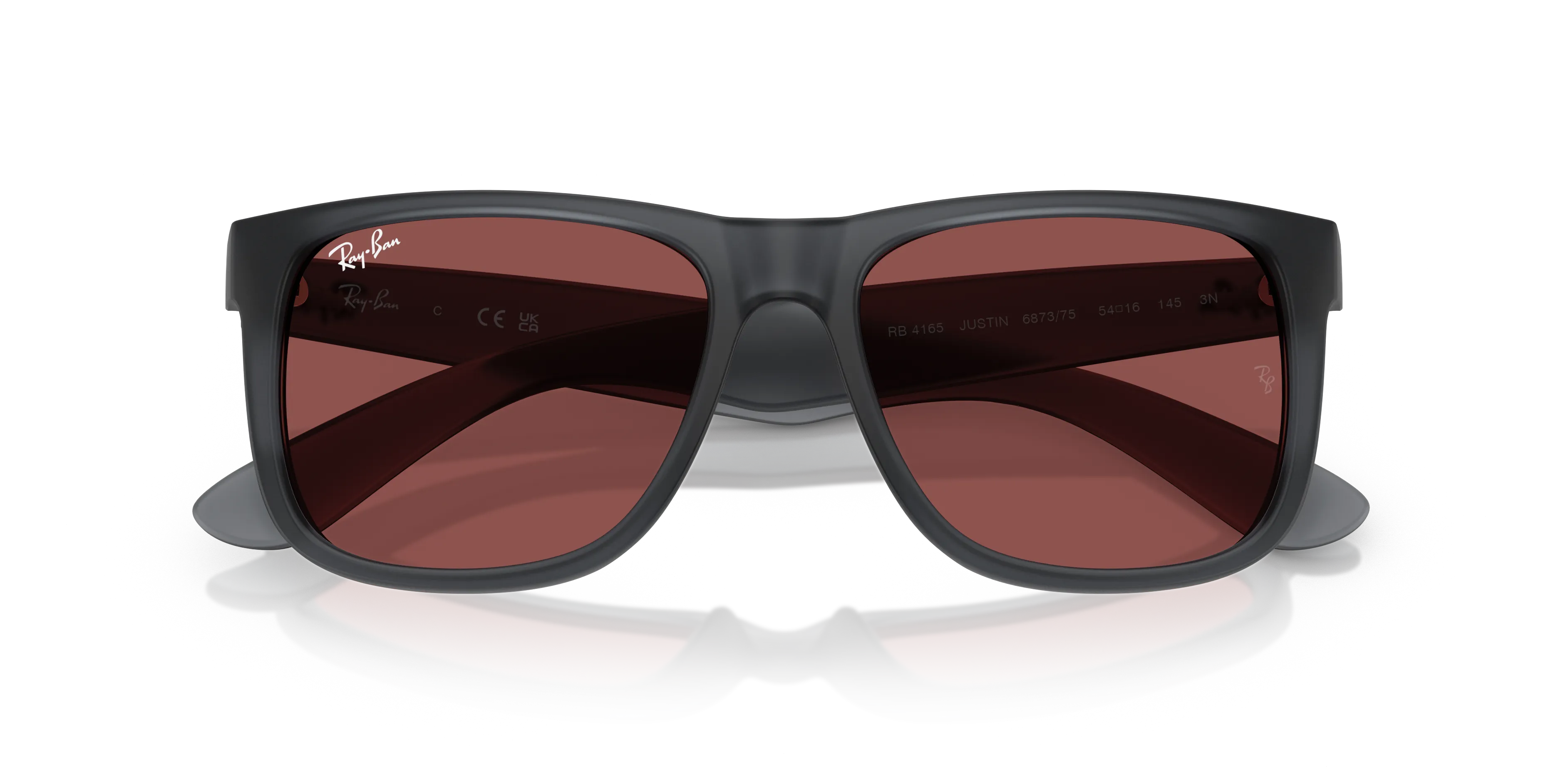 Ray - Ban RB4165 JUSTIN 687375 Occhiali da sole Nylon Grigio Viola Squadrata Normale - immagine 2