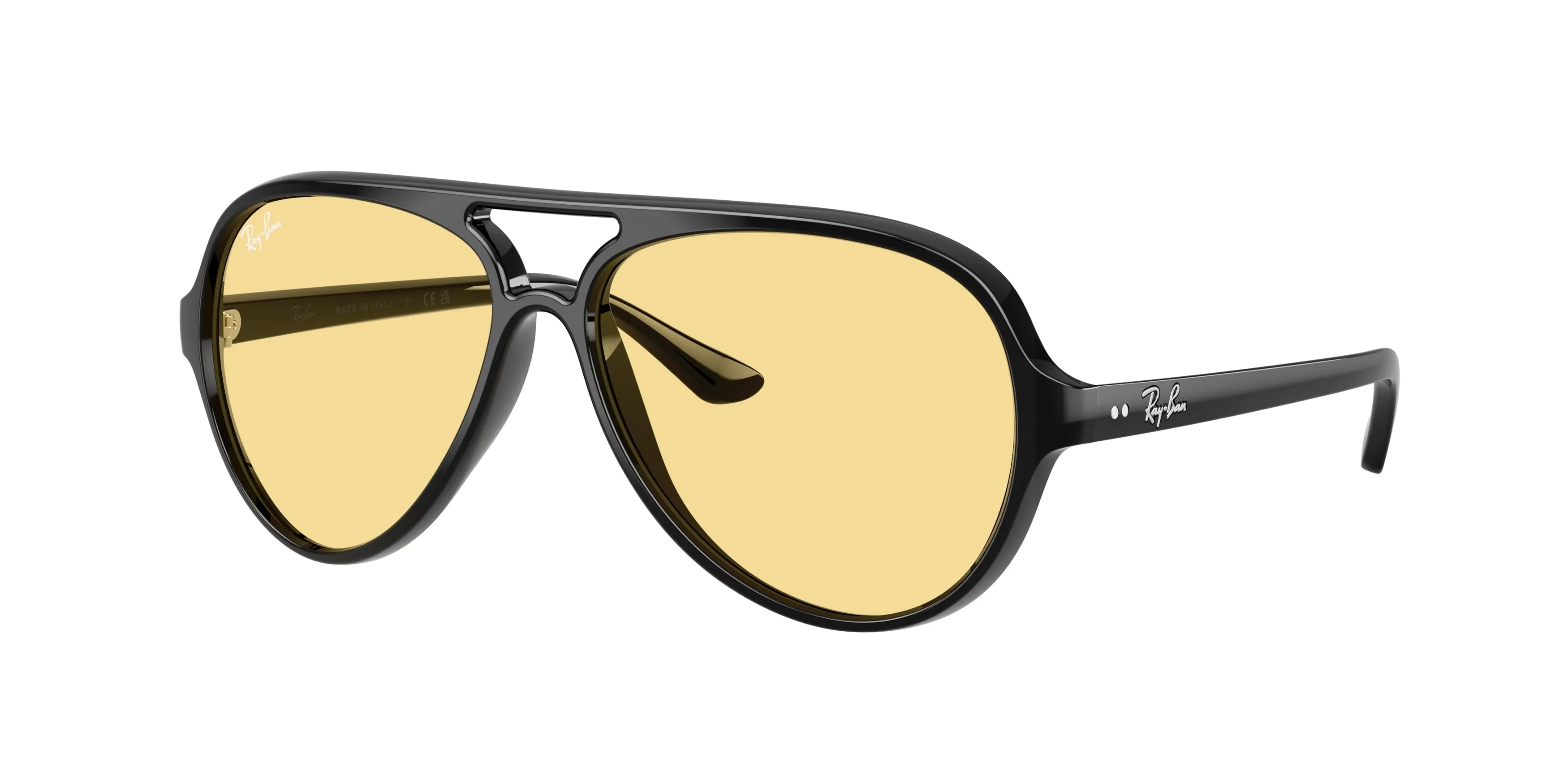 Ray - Ban RB4125 CATS 5000 601/R6 Occhiali da sole Iniettato Nero Giallo Pilot Normale - immagine 1