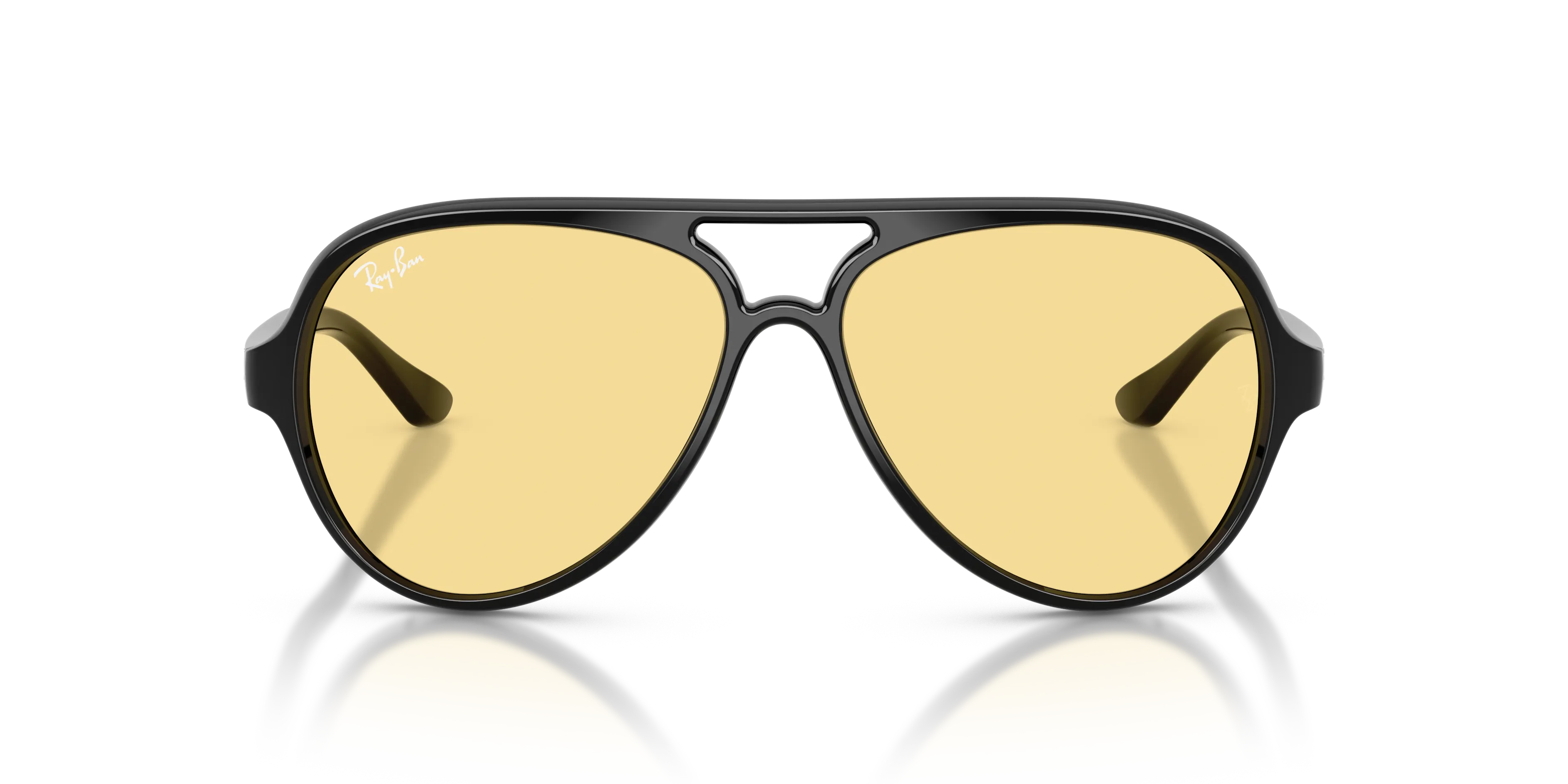 Ray - Ban RB4125 CATS 5000 601/R6 Occhiali da sole Iniettato Nero Giallo Pilot Normale - immagine 3