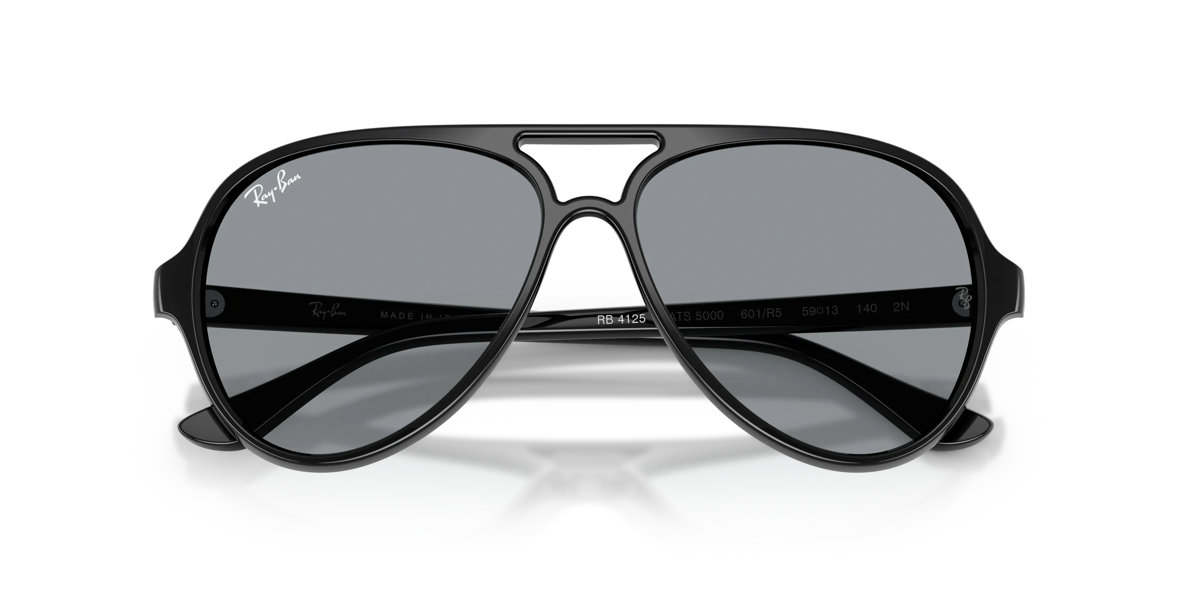 Ray - Ban RB4125 CATS 5000 601/R5 Occhiali da sole Iniettato Nero Grigio Pilot Normale - immagine 2