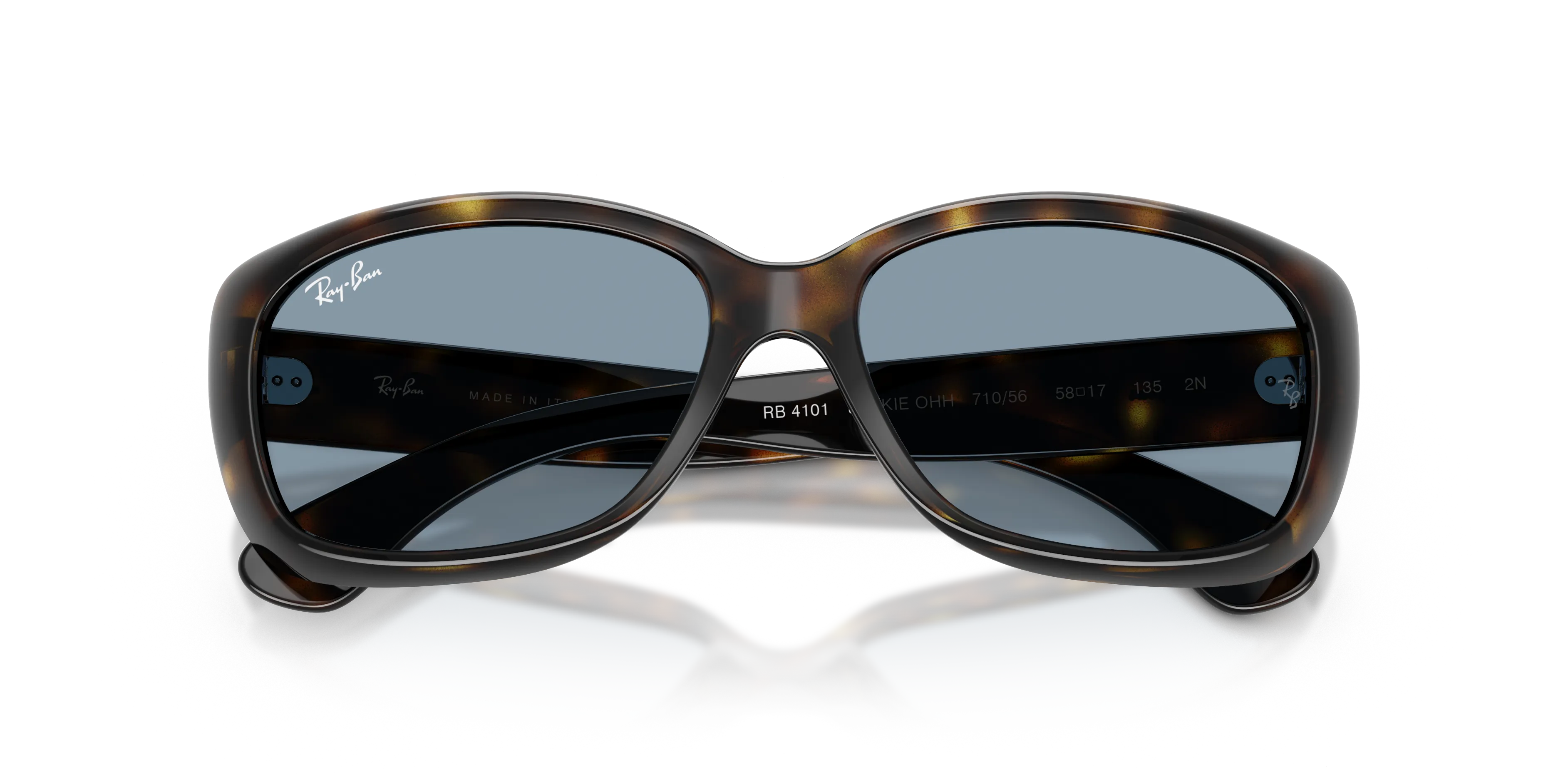 Ray - Ban RB4101 JACKIE OHH 710/56 Occhiali da sole Nylon Tartaruga Blu Farfalla Normale - immagine 2