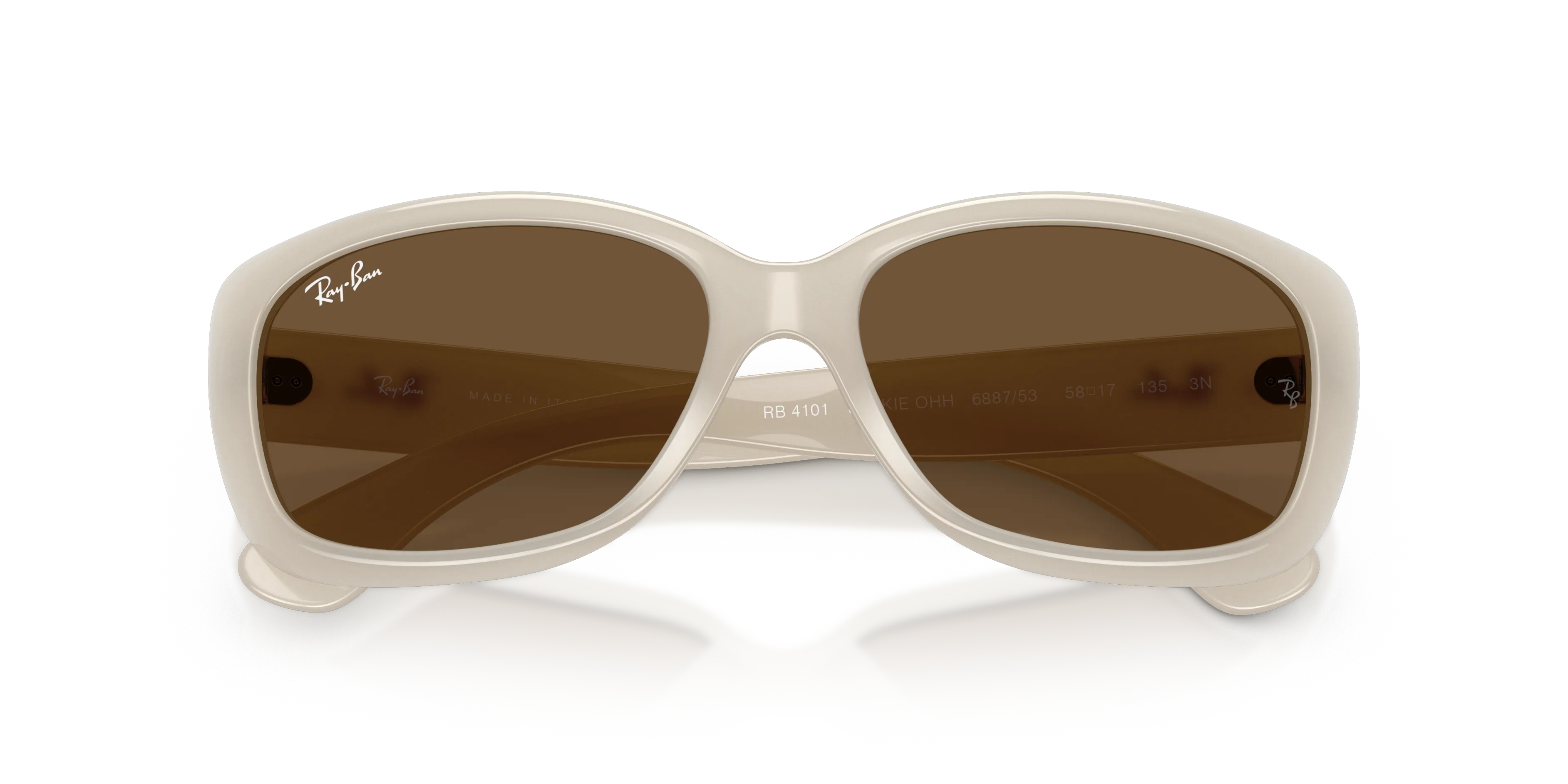 Ray - Ban RB4101 JACKIE OHH 688753 Occhiali da sole Nylon Beige Marrone Farfalla Normale - immagine 2