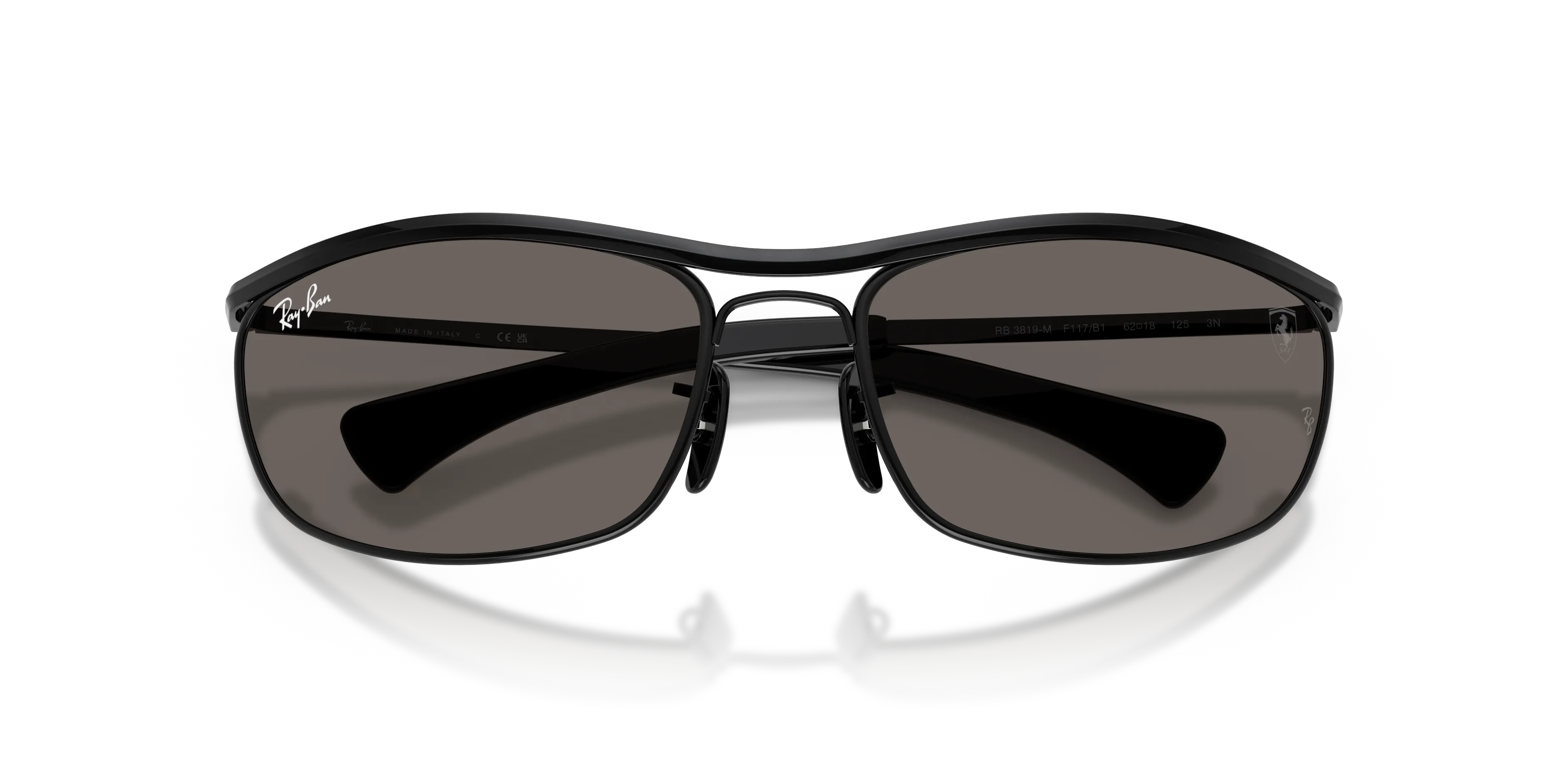 Ray - Ban RB3819M F117B1 Occhiali da sole Metallo Nero Grigio Rotonda Normale - immagine 2