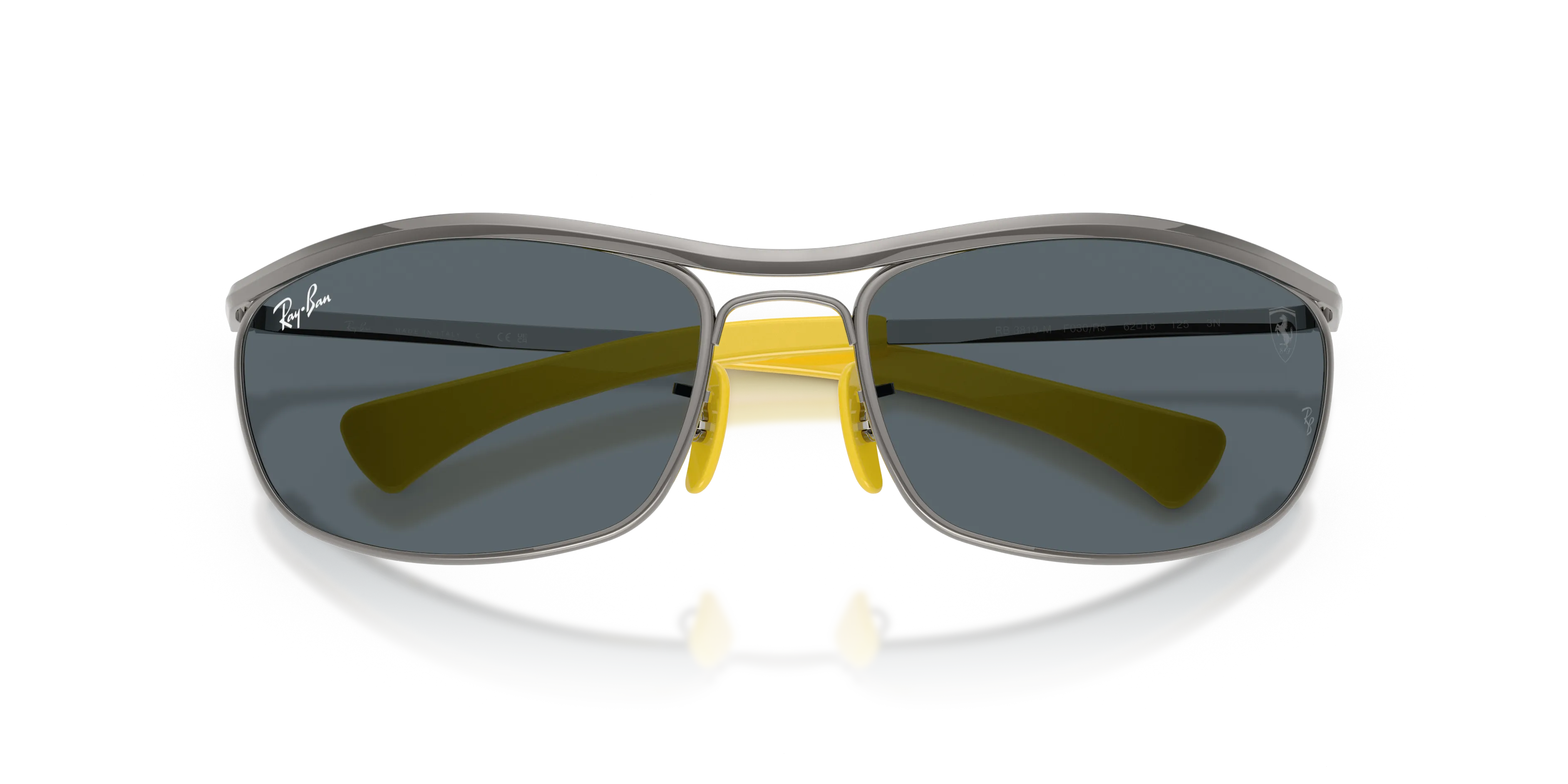 Ray - Ban RB3819M F030R5 Occhiali da sole Metallo Grigio Blu Rotonda Normale - immagine 2